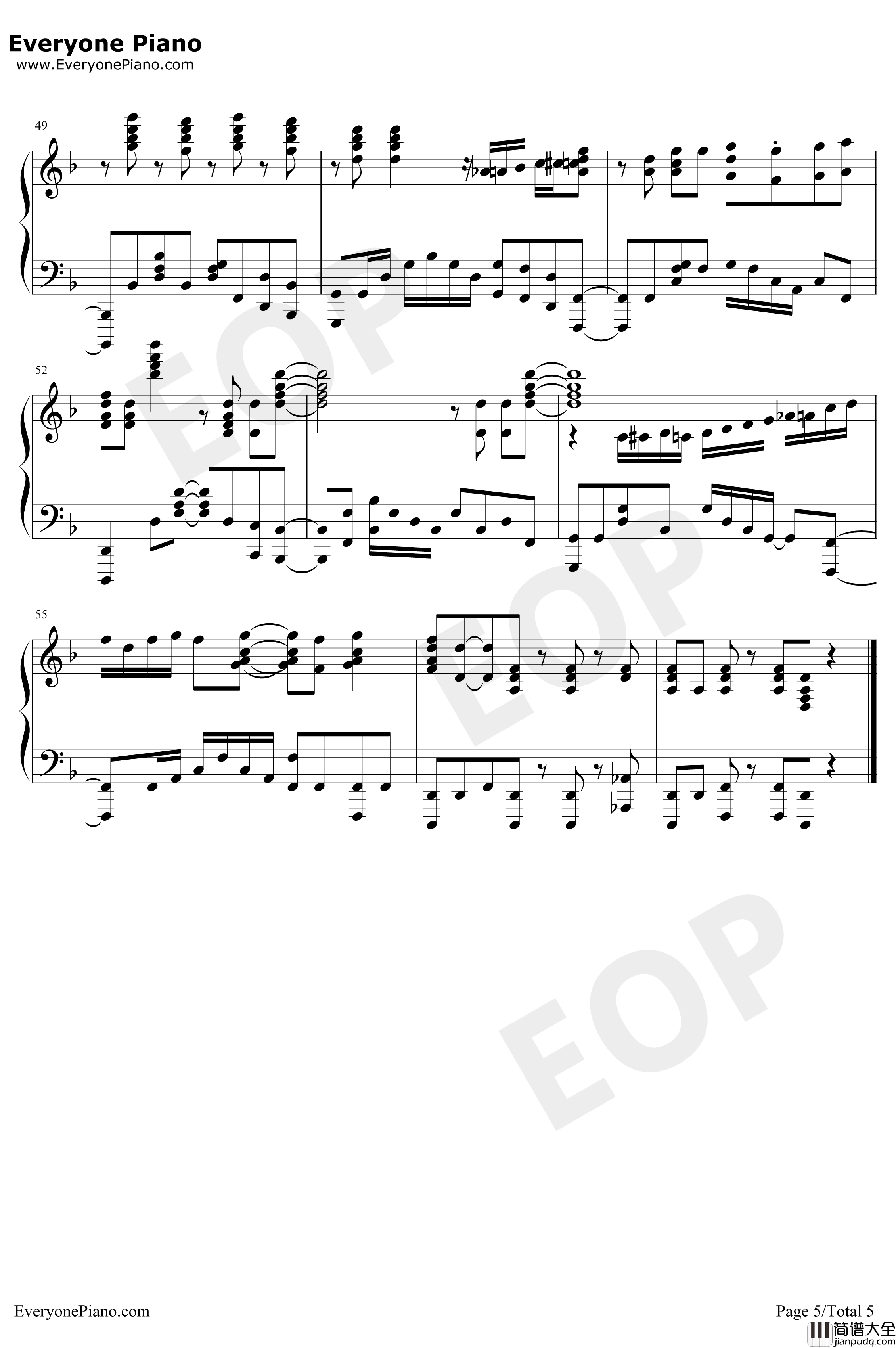 The_Other_Side_Of_The_Wall钢琴谱_Void_ChordsMARU_PrincessPrincipalOP