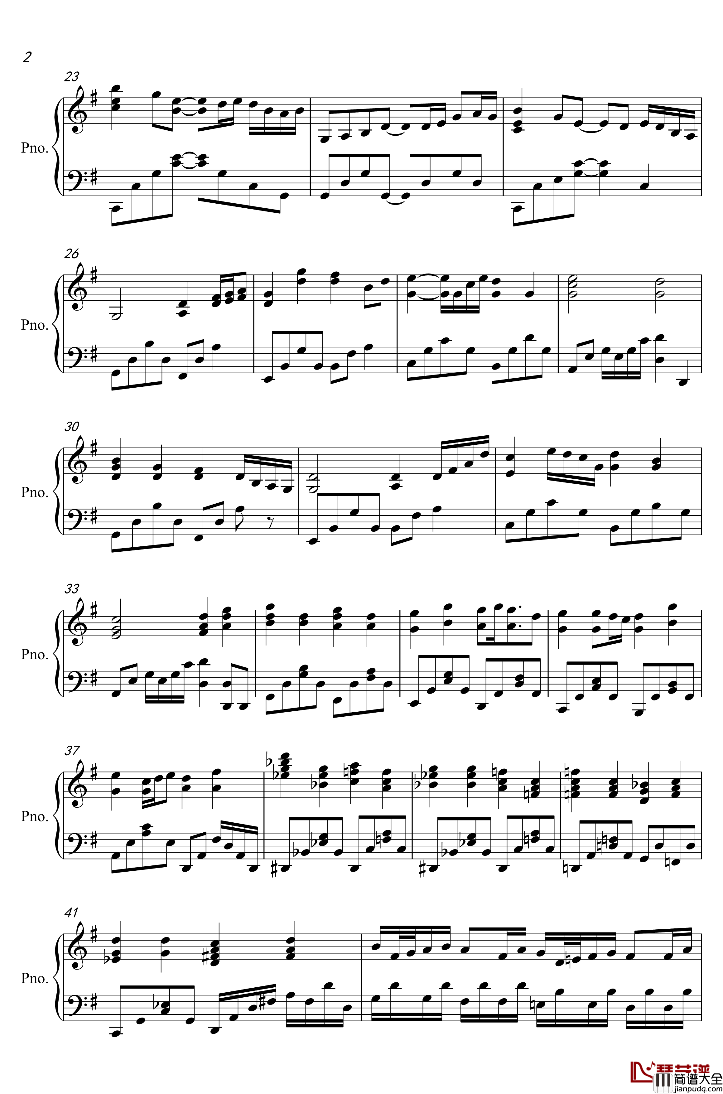 单车钢琴谱_完美伴奏版_陈奕迅