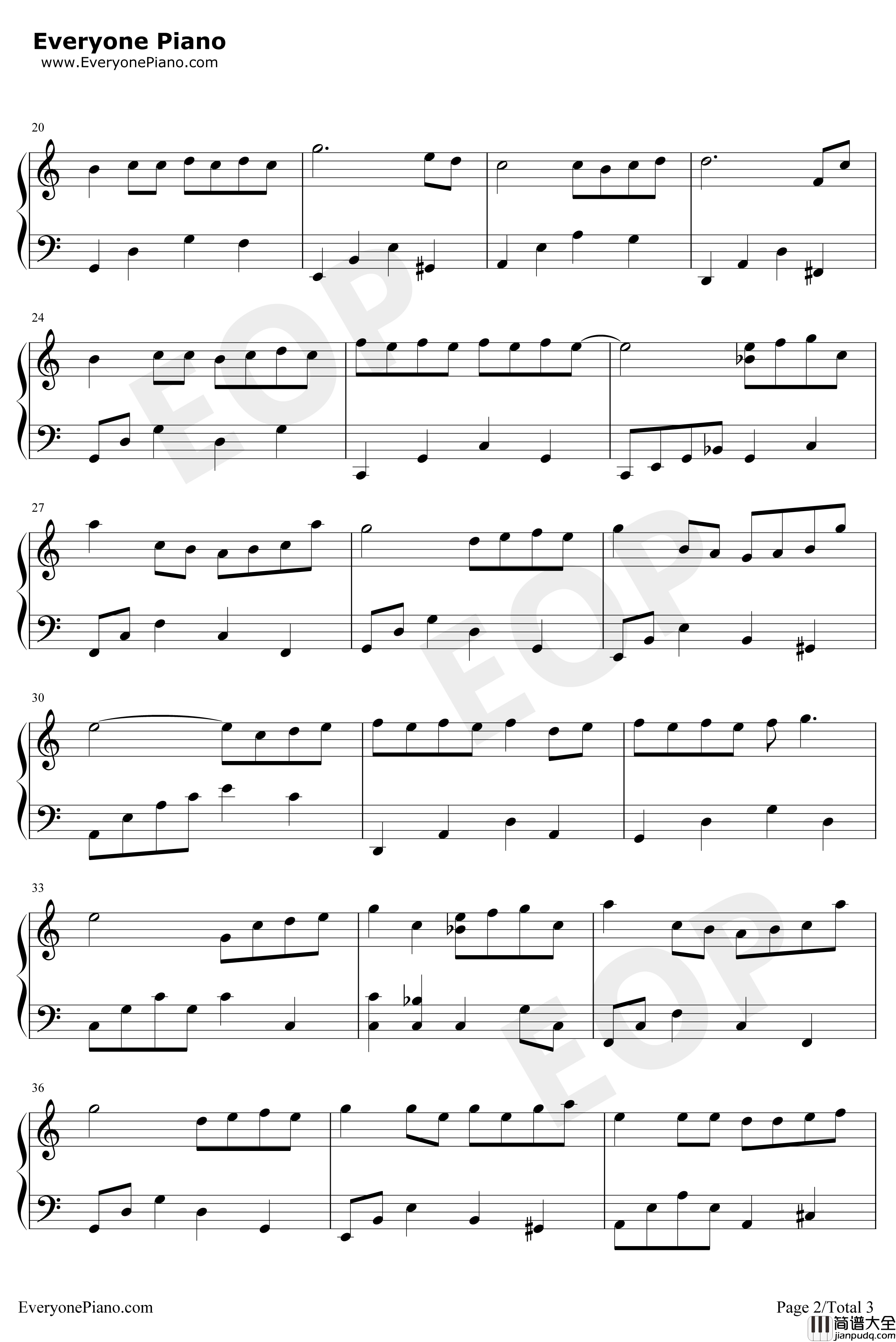 她说钢琴谱_林俊杰_简单版