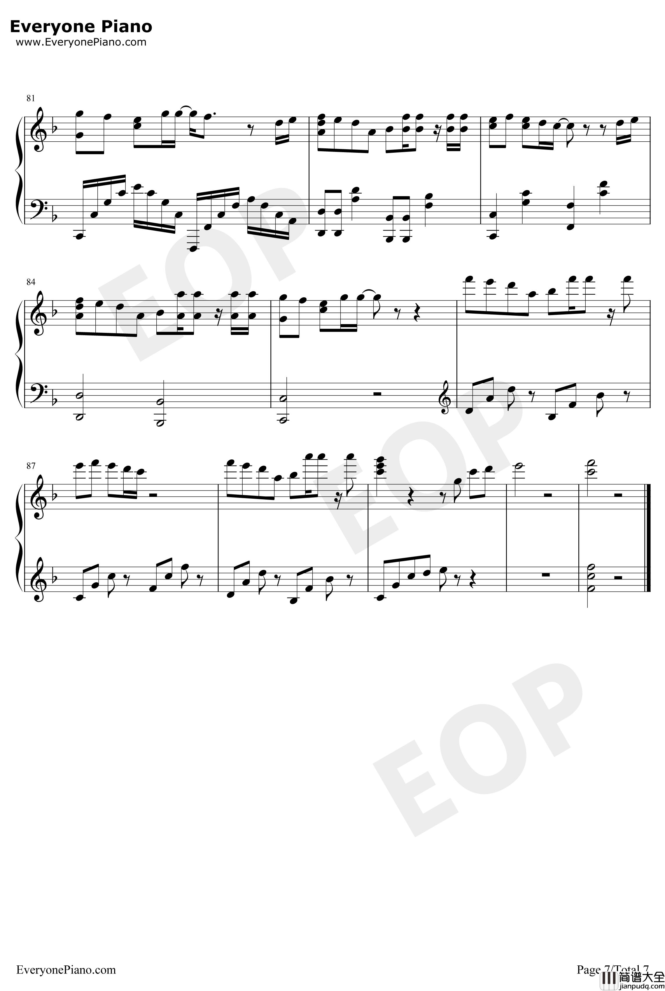 Hello_Mr_my_yesterday钢琴谱_HundredPercentFree_名侦探柯南ED35