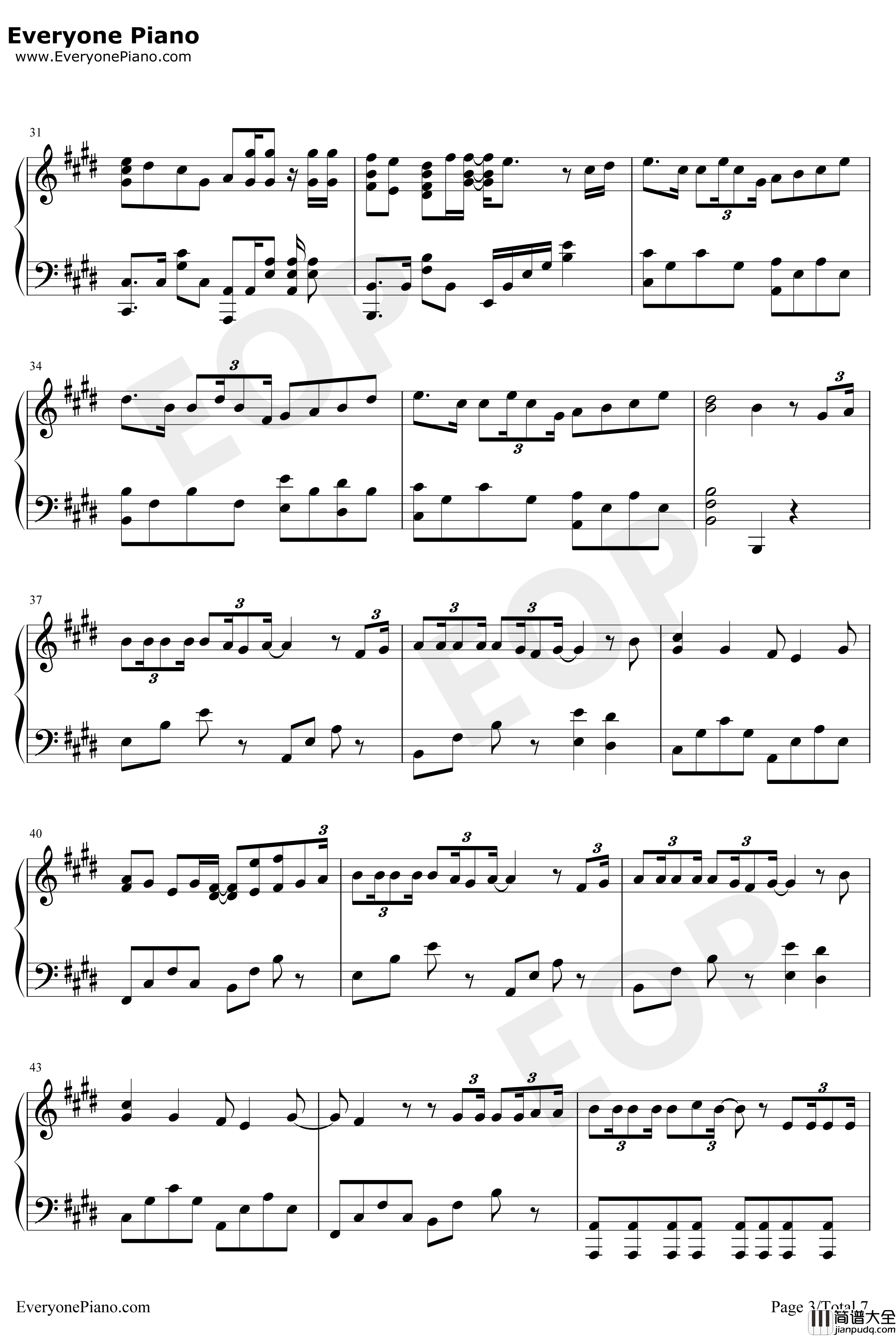 Hello_Mr_my_yesterday钢琴谱_HundredPercentFree_名侦探柯南ED35