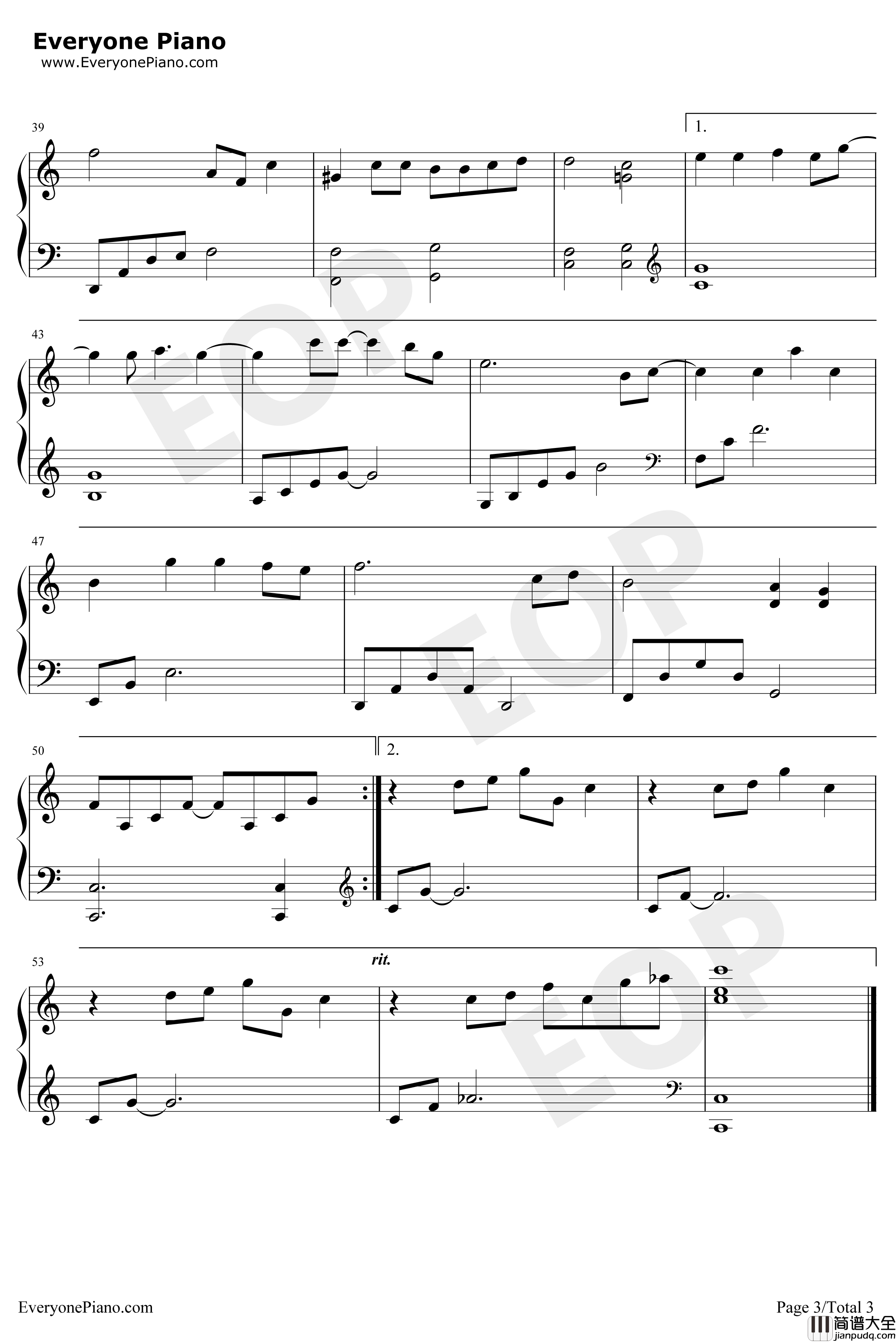 她说钢琴谱_林俊杰_简单版