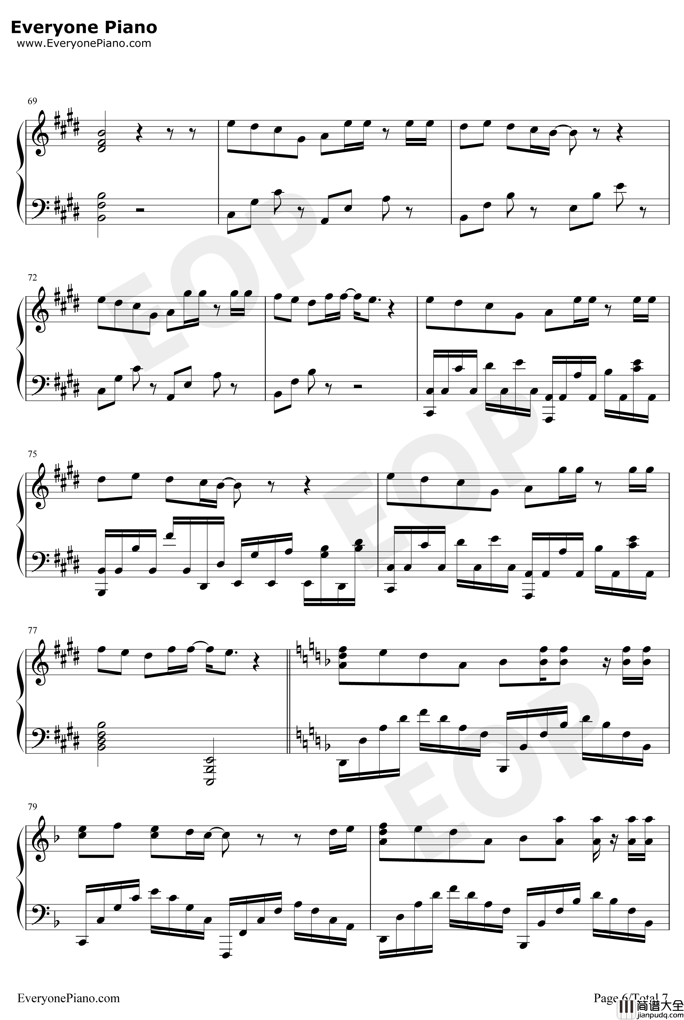 Hello_Mr_my_yesterday钢琴谱_HundredPercentFree_名侦探柯南ED35