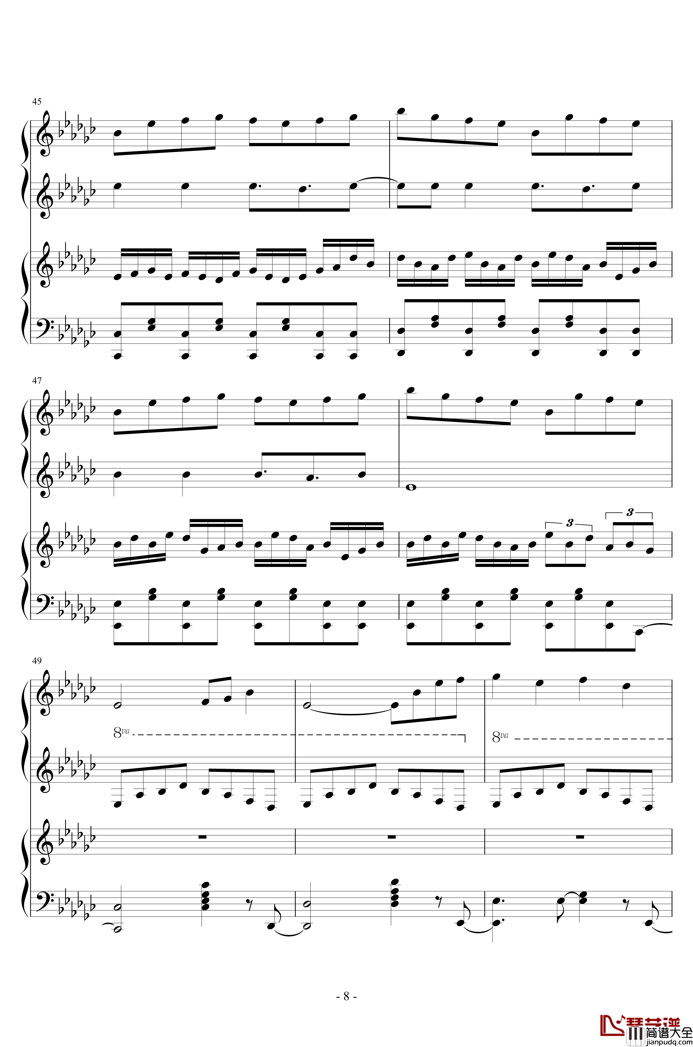 Bad_apple!!×东方角色组曲钢琴谱_Piano.ver_东方project