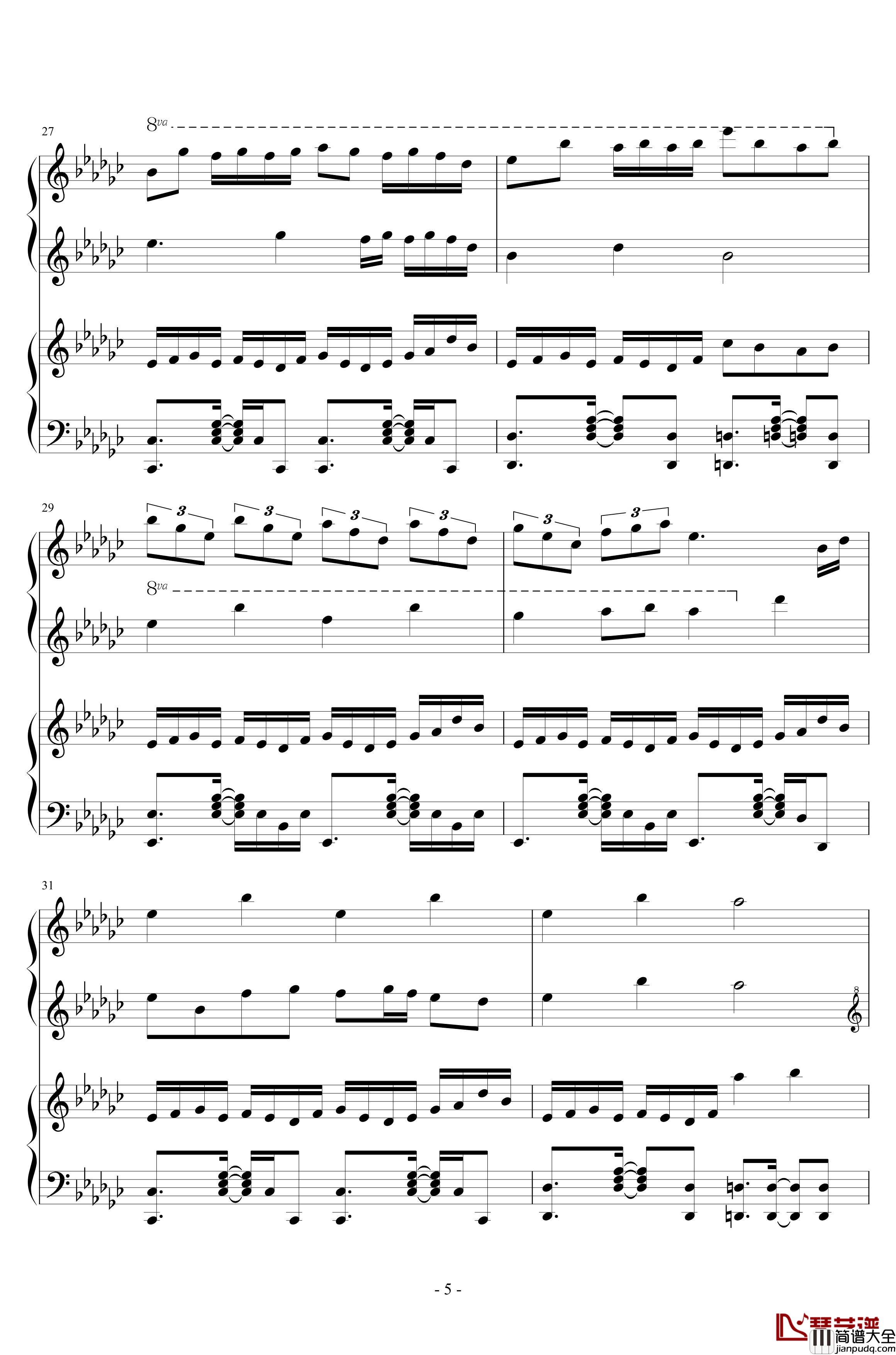 Bad_apple!!×东方角色组曲钢琴谱_Piano.ver_东方project