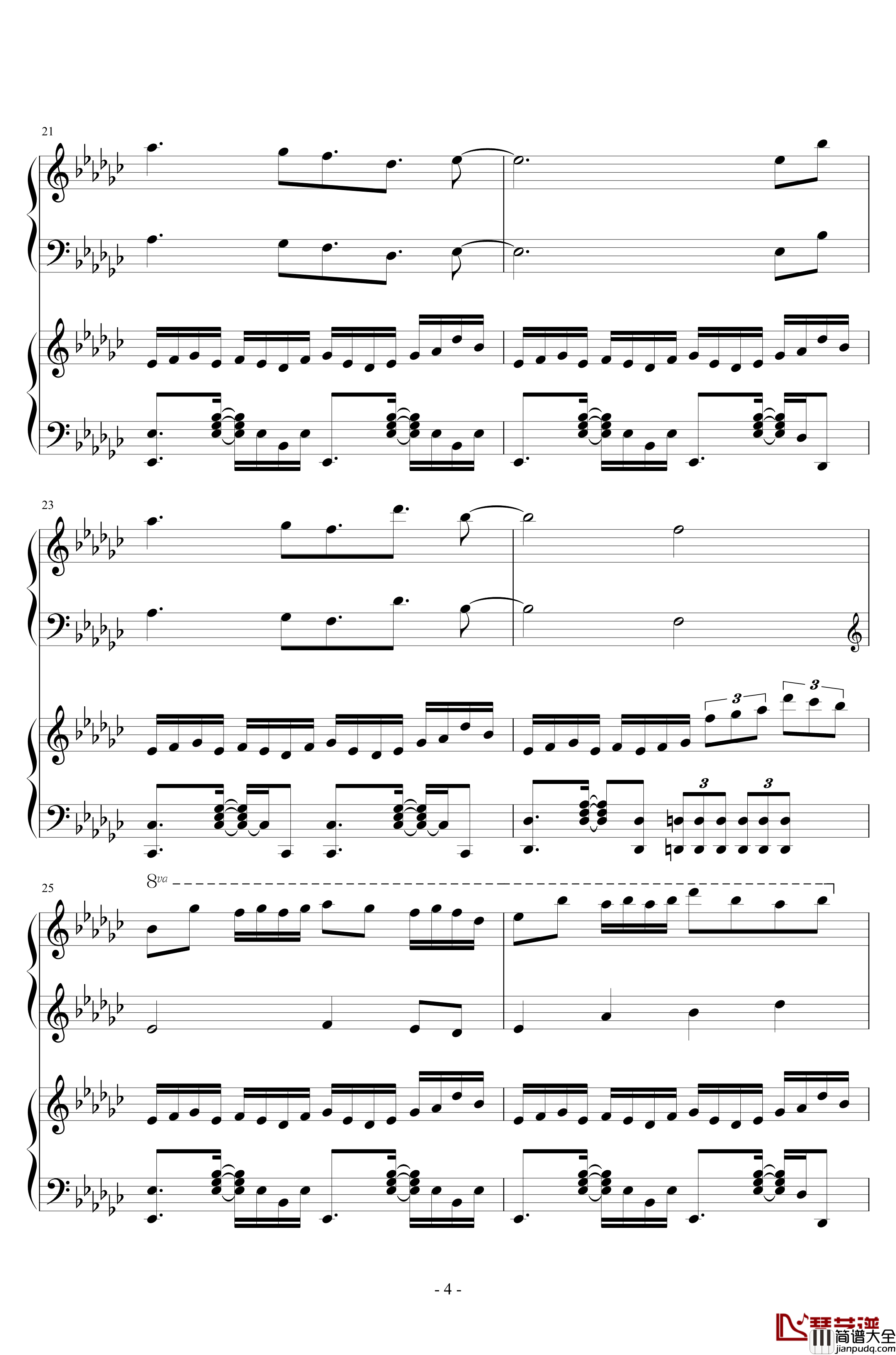 Bad_apple!!×东方角色组曲钢琴谱_Piano.ver_东方project