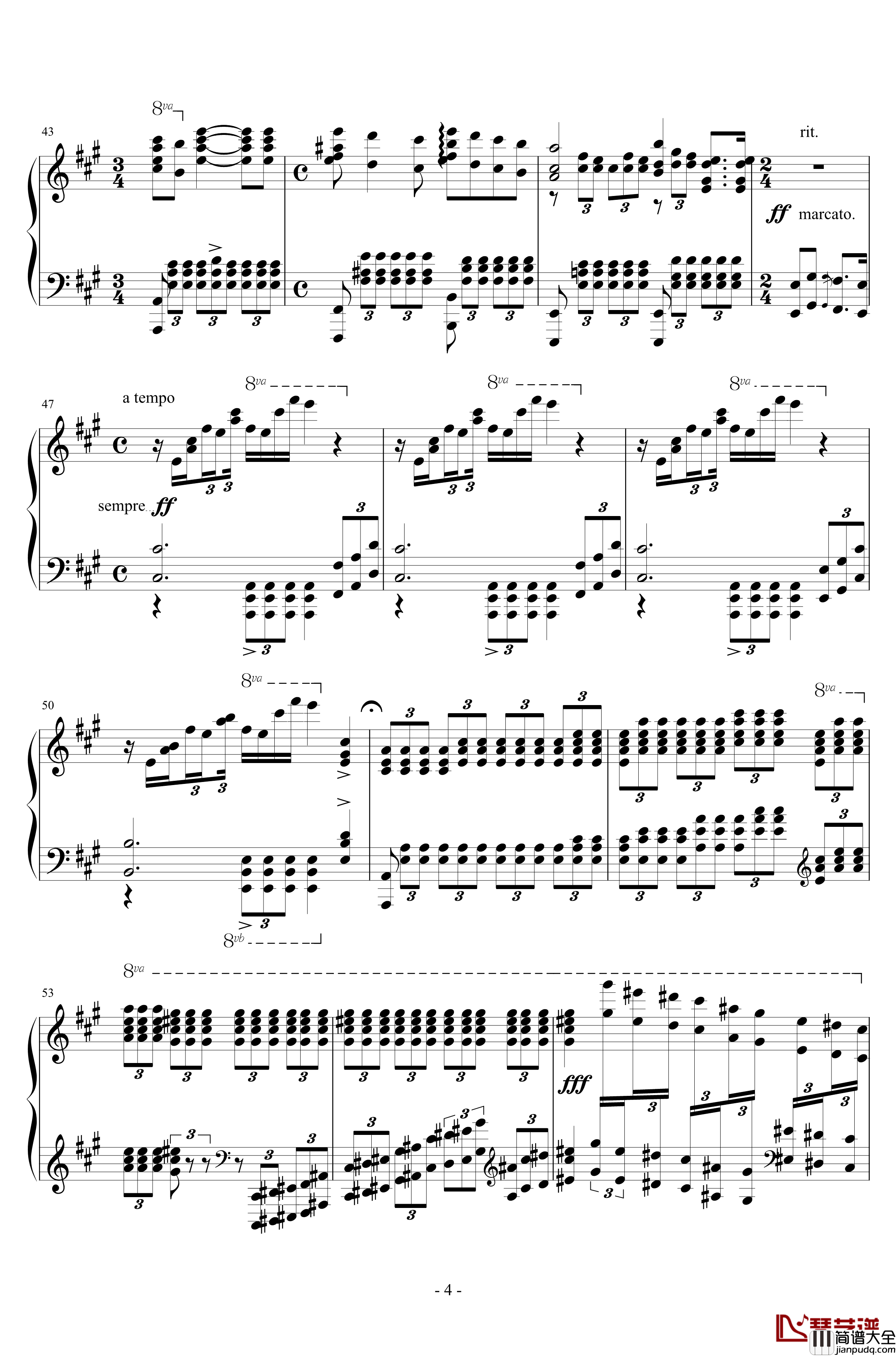 降E大调夜曲钢琴谱_毛五郎