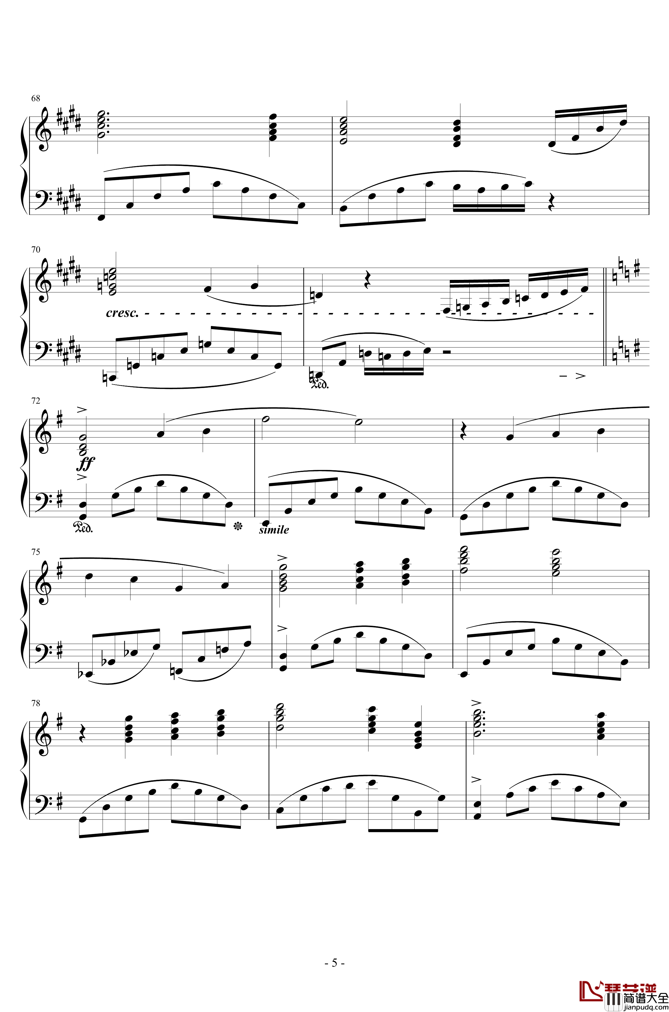 Main_Theme_of_Final_Fantasy_VII钢琴谱_浜口史郎