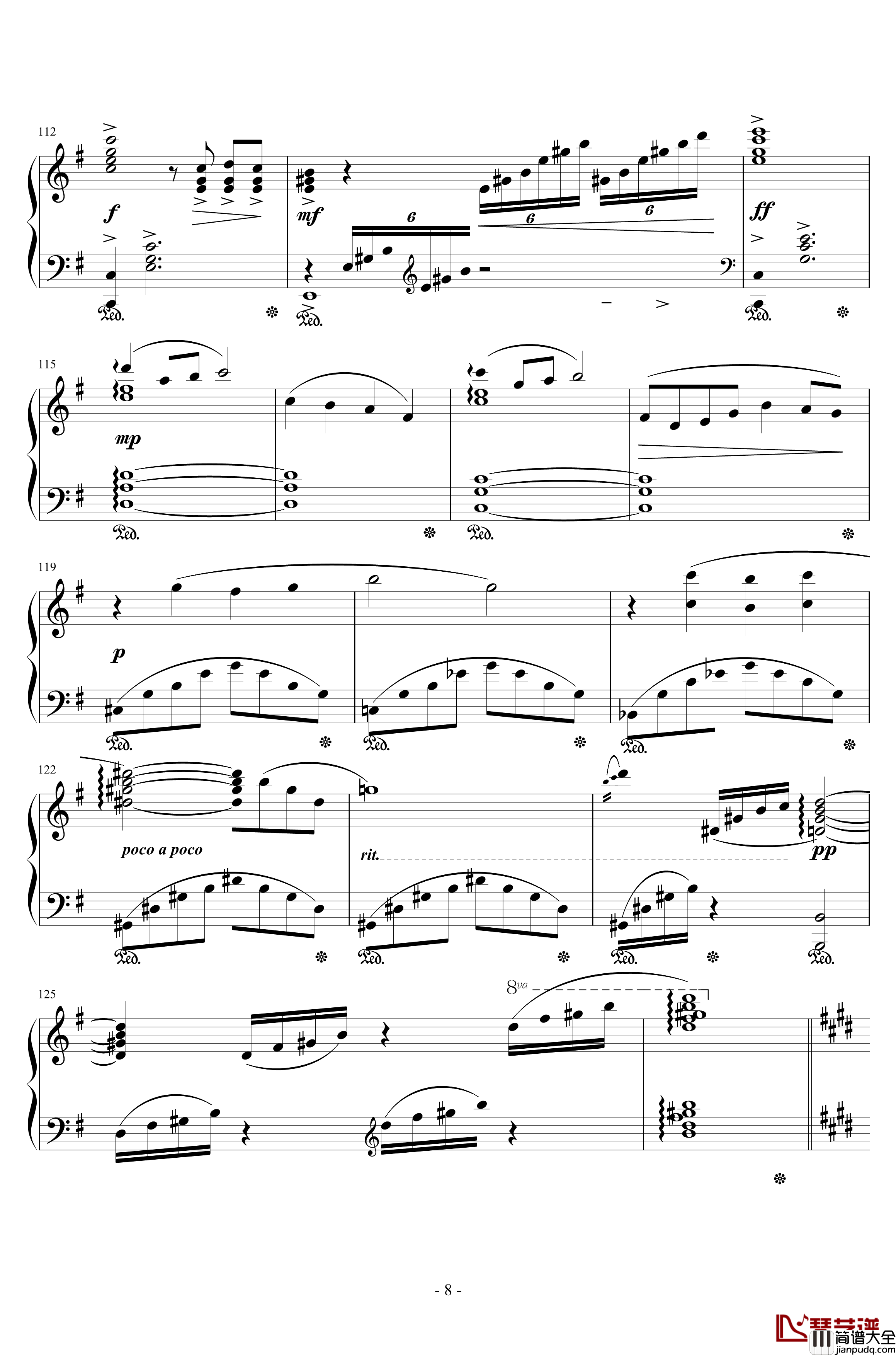 Main_Theme_of_Final_Fantasy_VII钢琴谱_浜口史郎