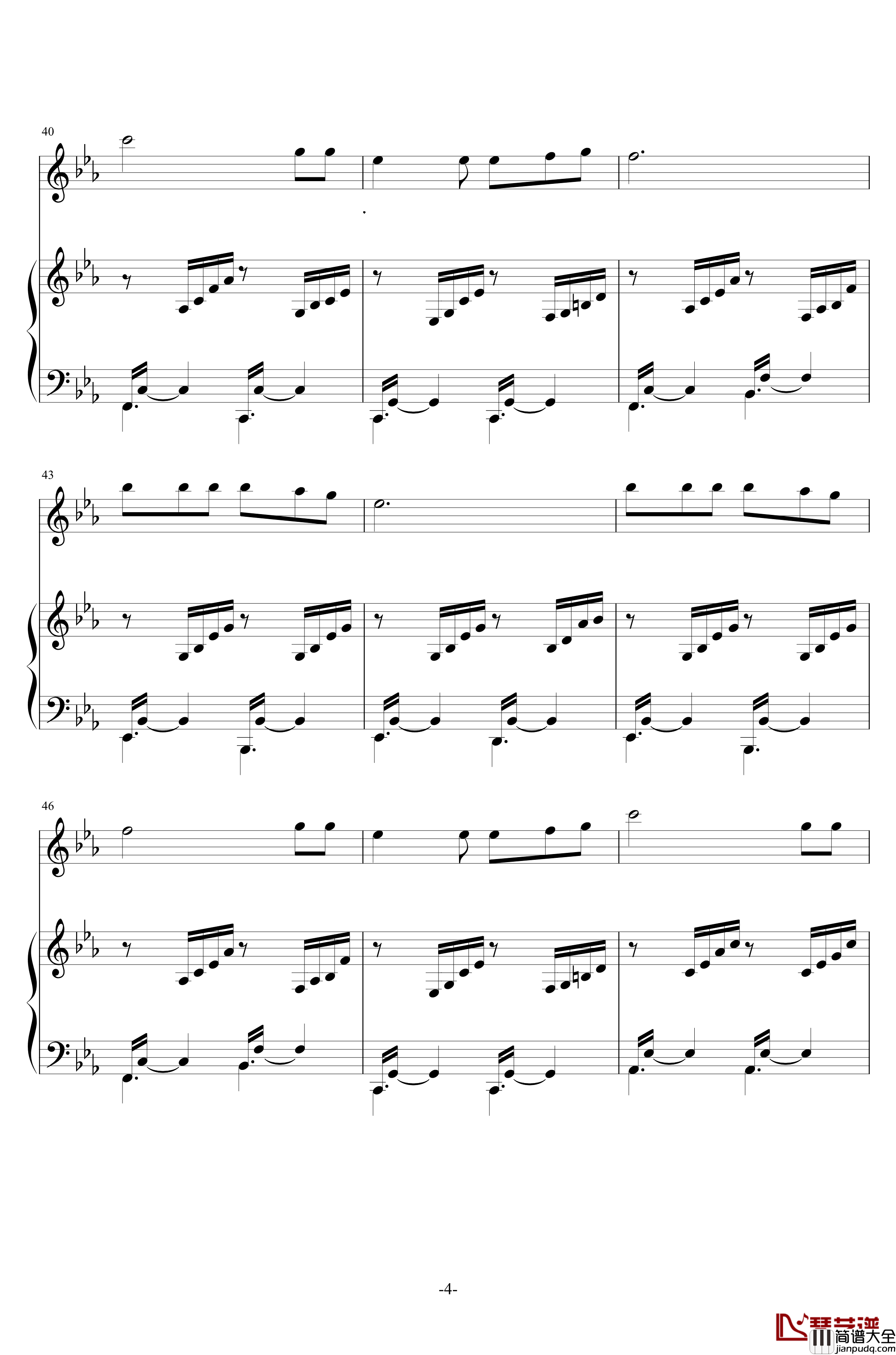 琴巢之歌钢琴谱_温叶子