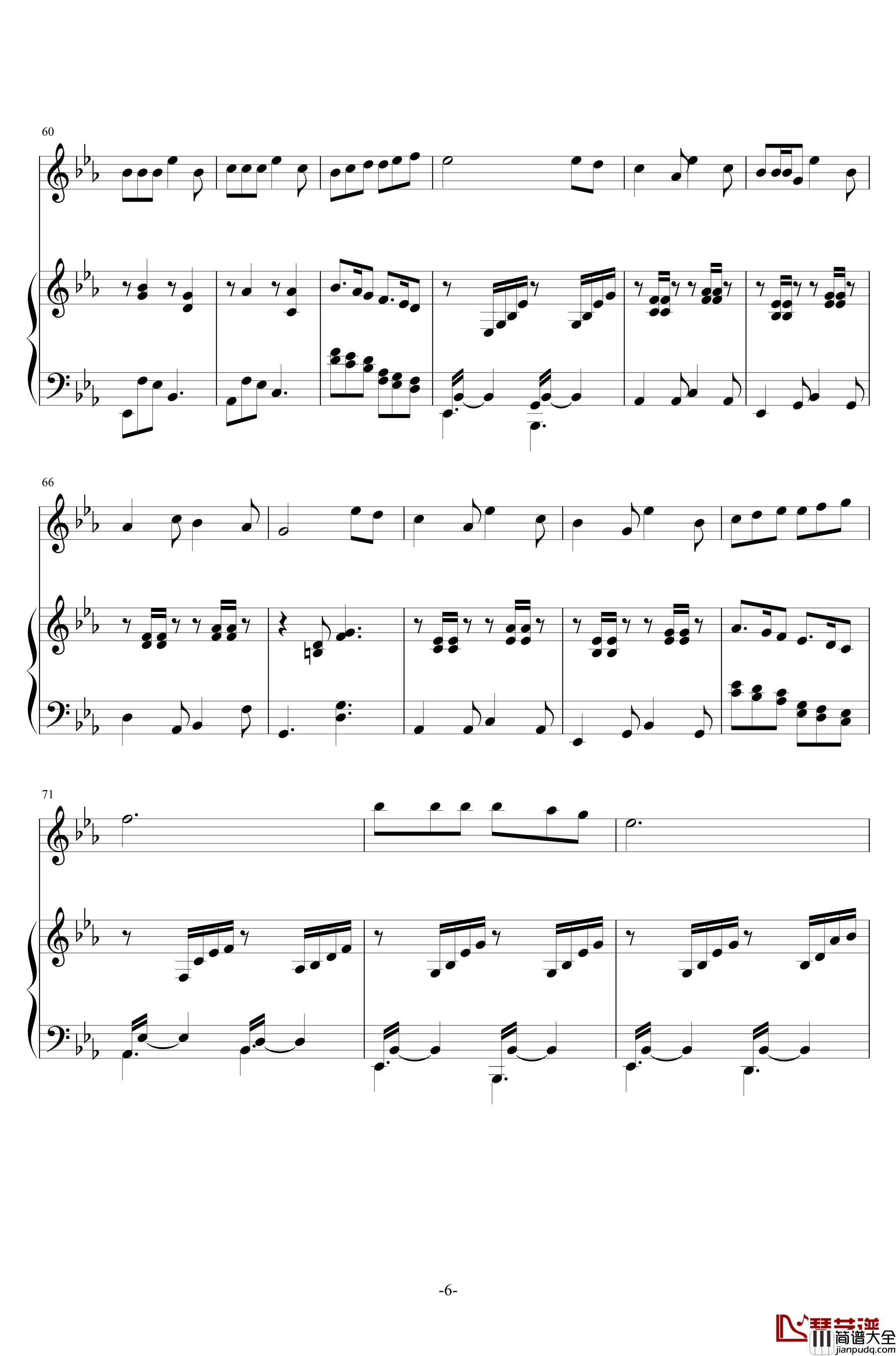 琴巢之歌钢琴谱_温叶子