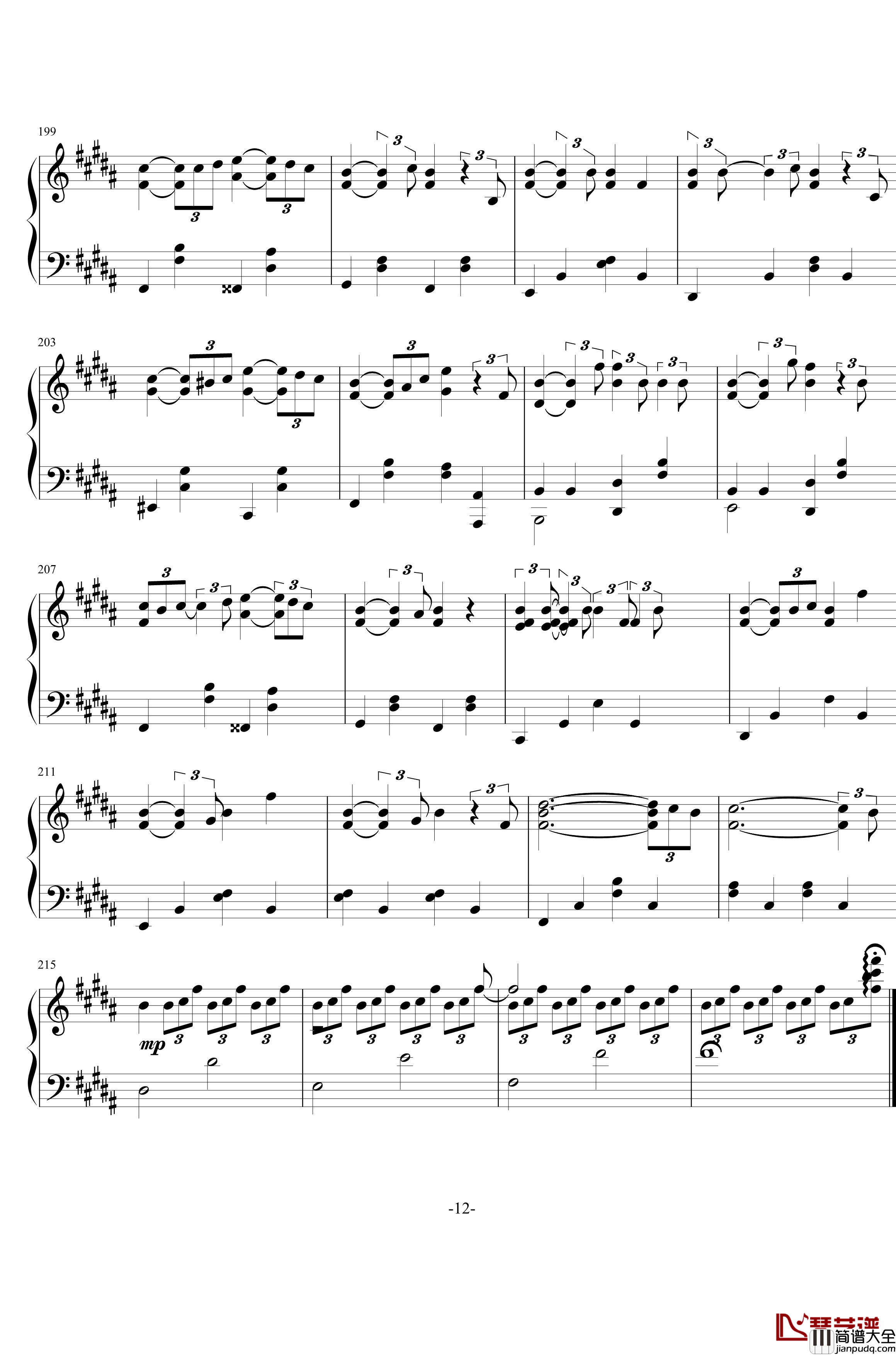 你的名字插曲钢琴谱__スパークル__RADWIMPS