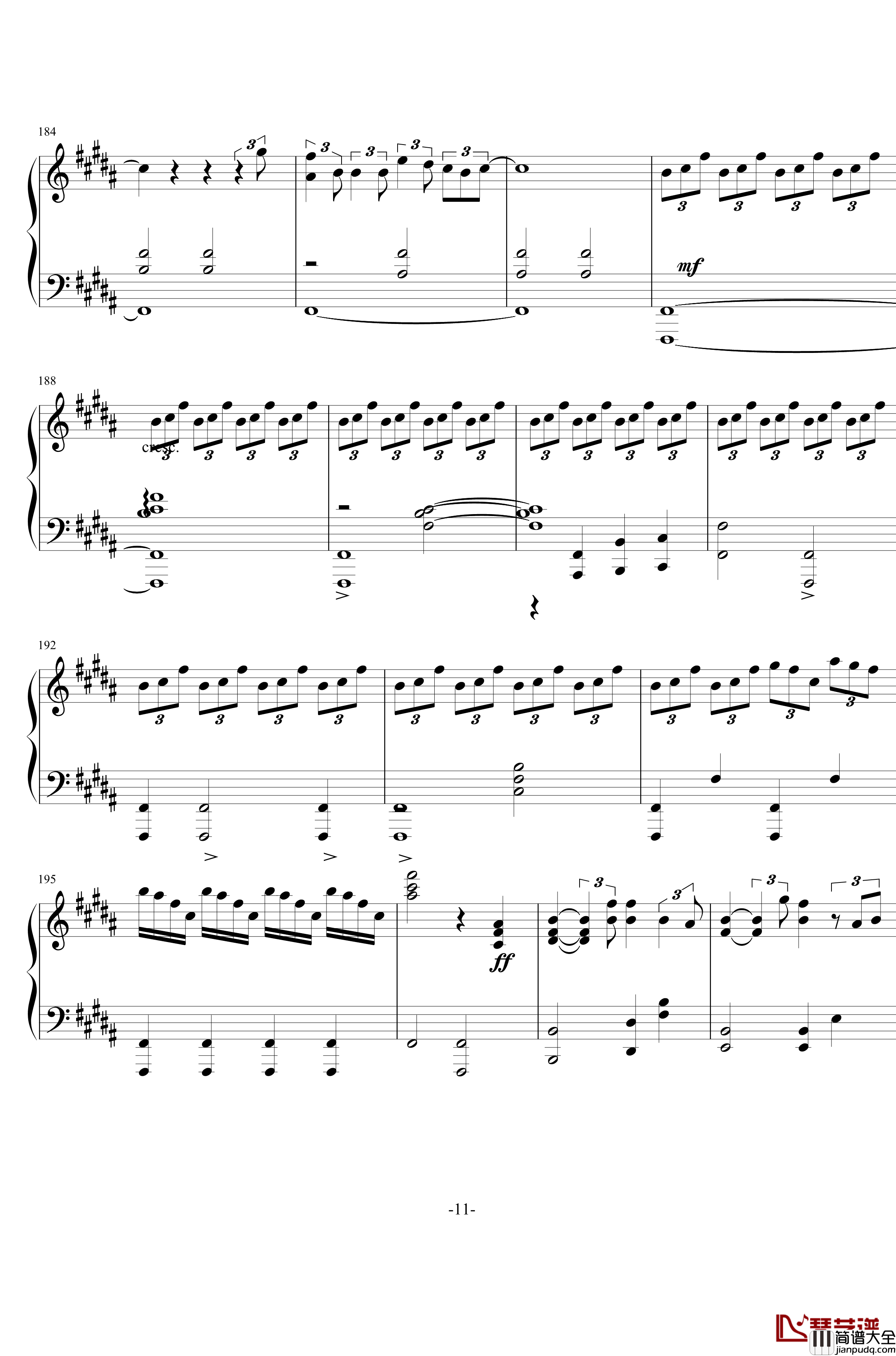 你的名字插曲钢琴谱__スパークル__RADWIMPS