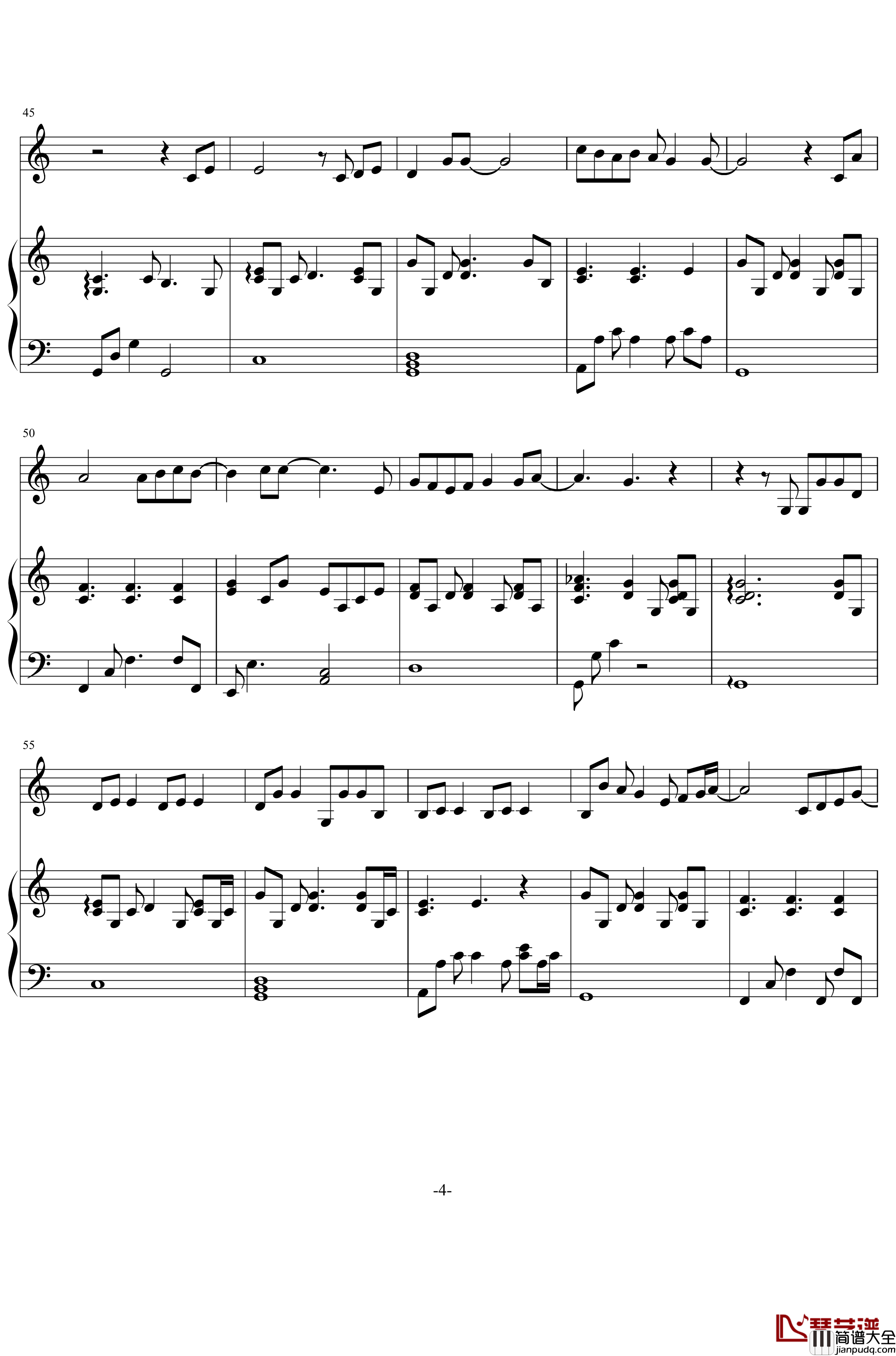 你好不好钢琴谱_伴奏_周兴哲