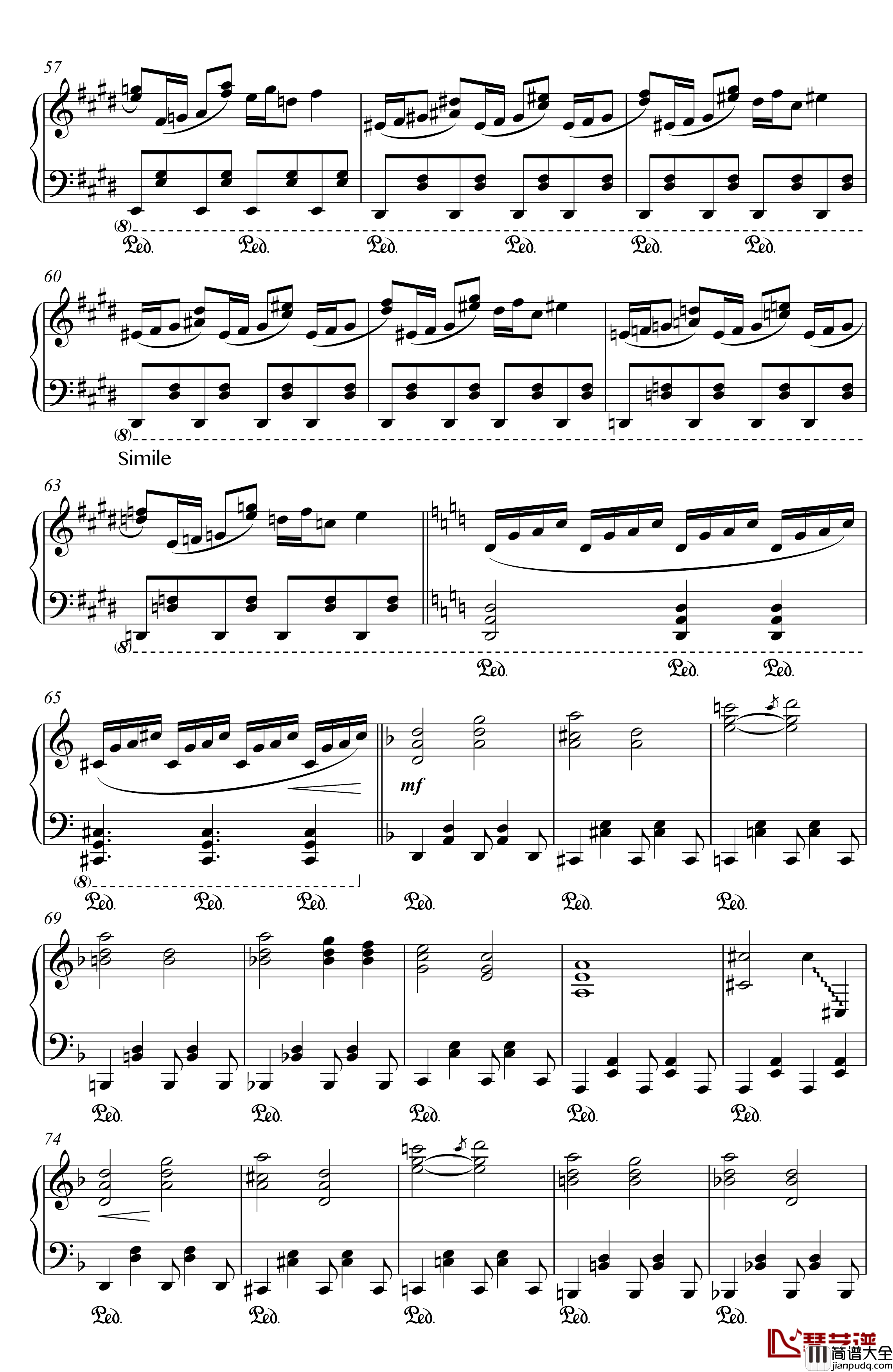 今宵は飄逸なエゴイスト钢琴谱～_Egoistic_Flowers._【幻想游戏3】今宵是飘逸的自我主义者_东方凭依华_触手猴