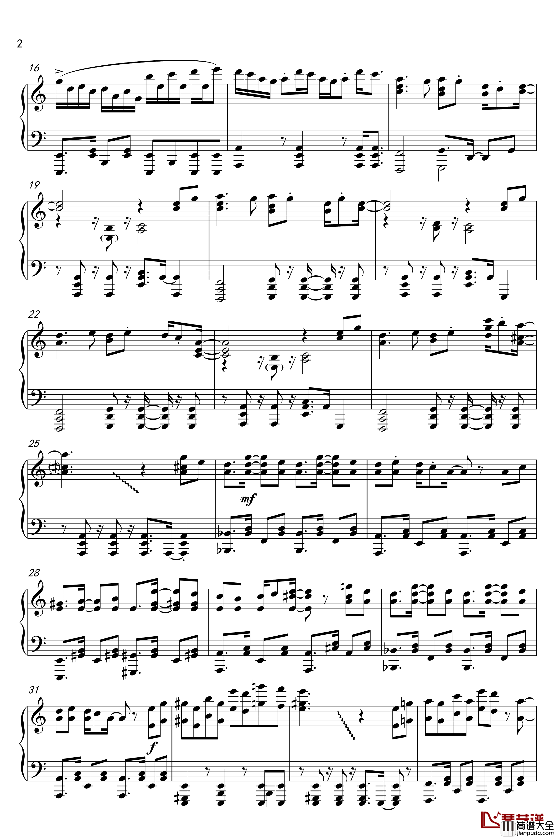 風来钢琴谱_触手猴