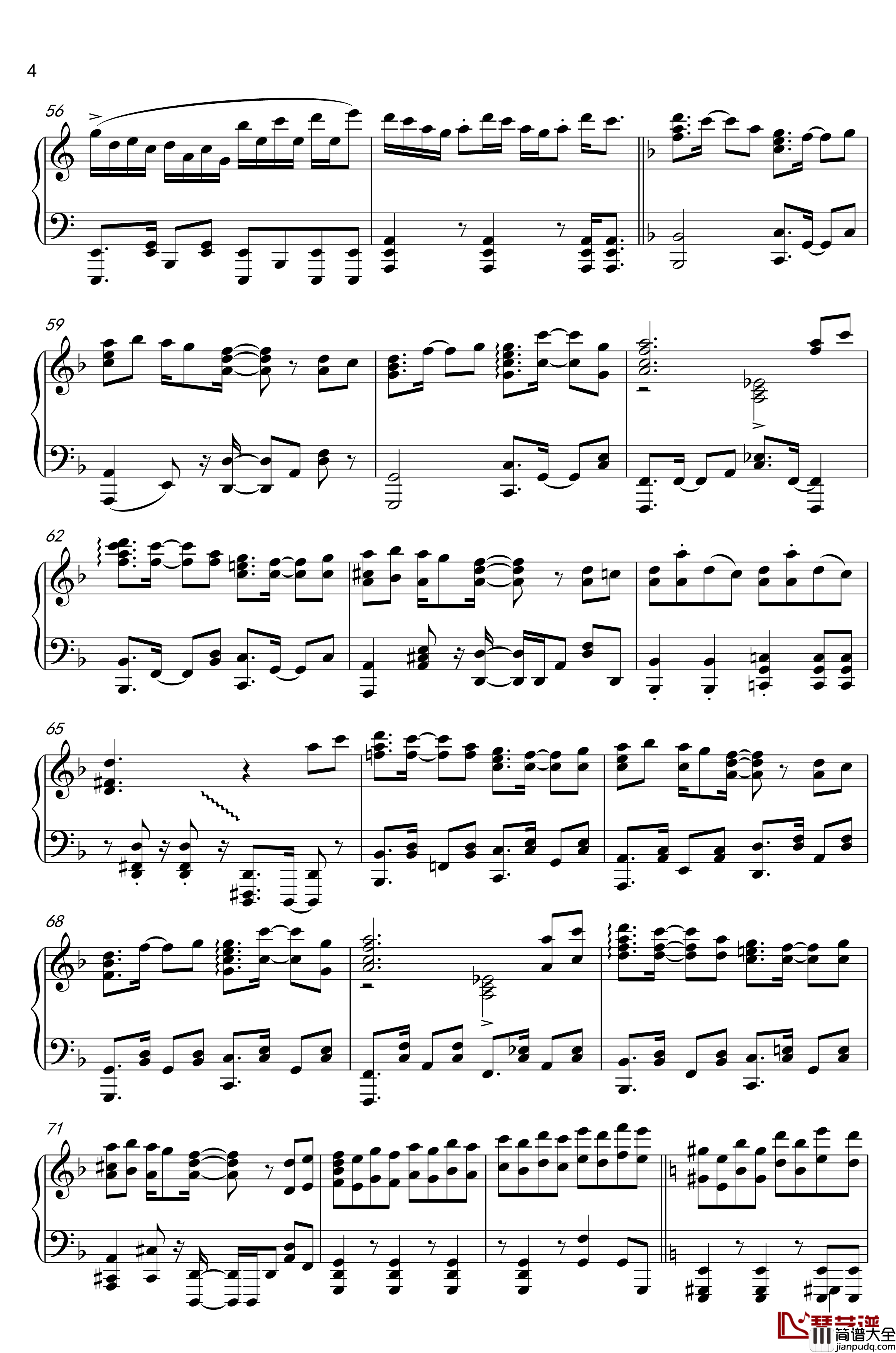 風来钢琴谱_触手猴