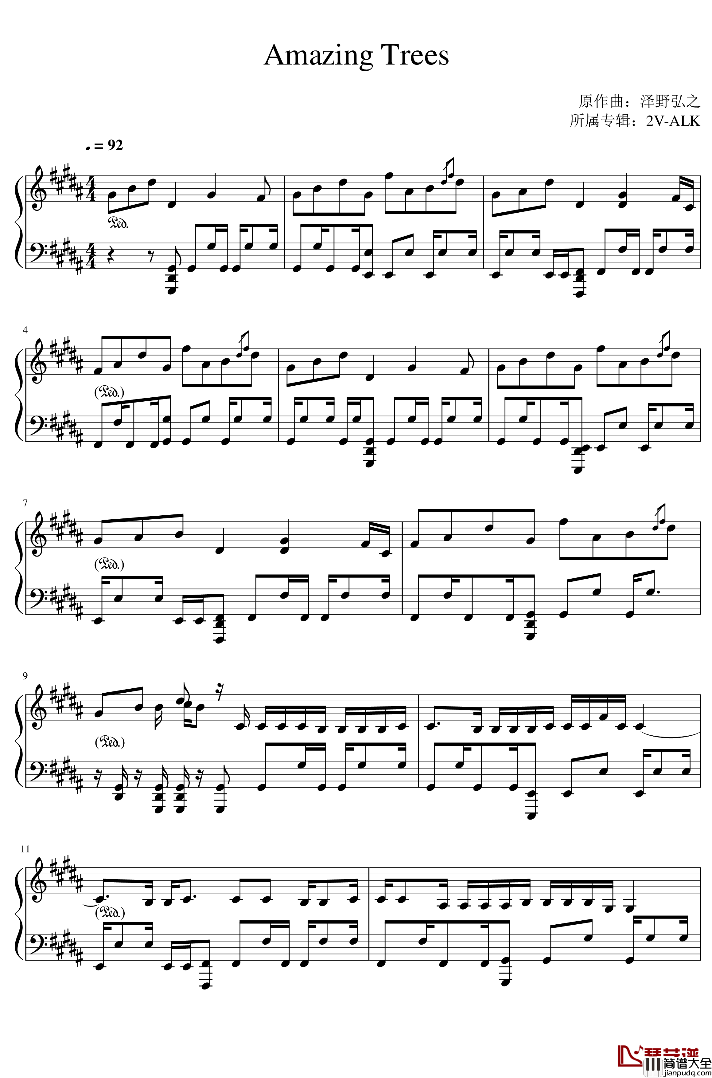 Amazing_Trees钢琴谱_【超燃！！】__泽野弘之