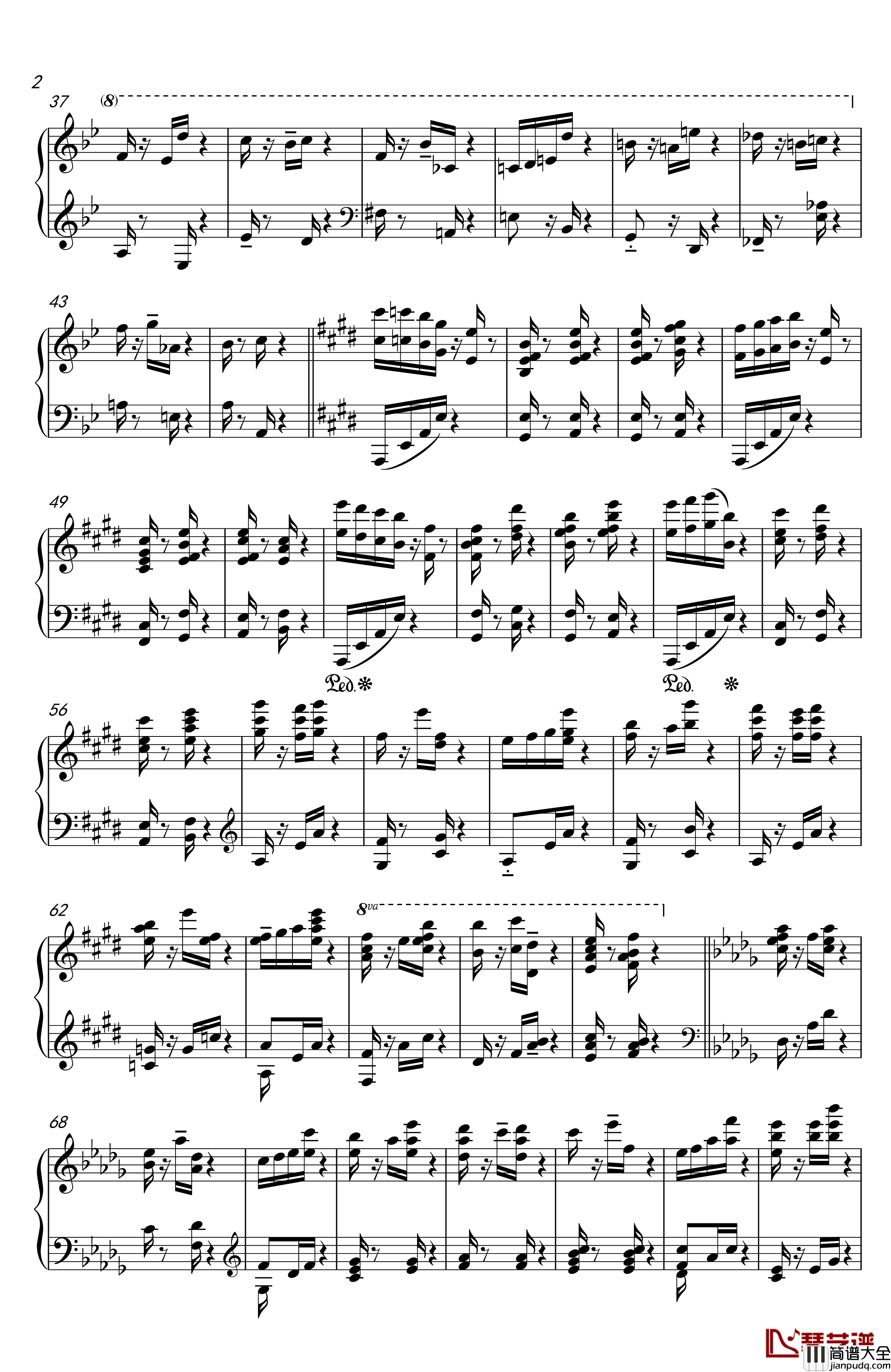 雫の模様钢琴谱_H_ZETT_M