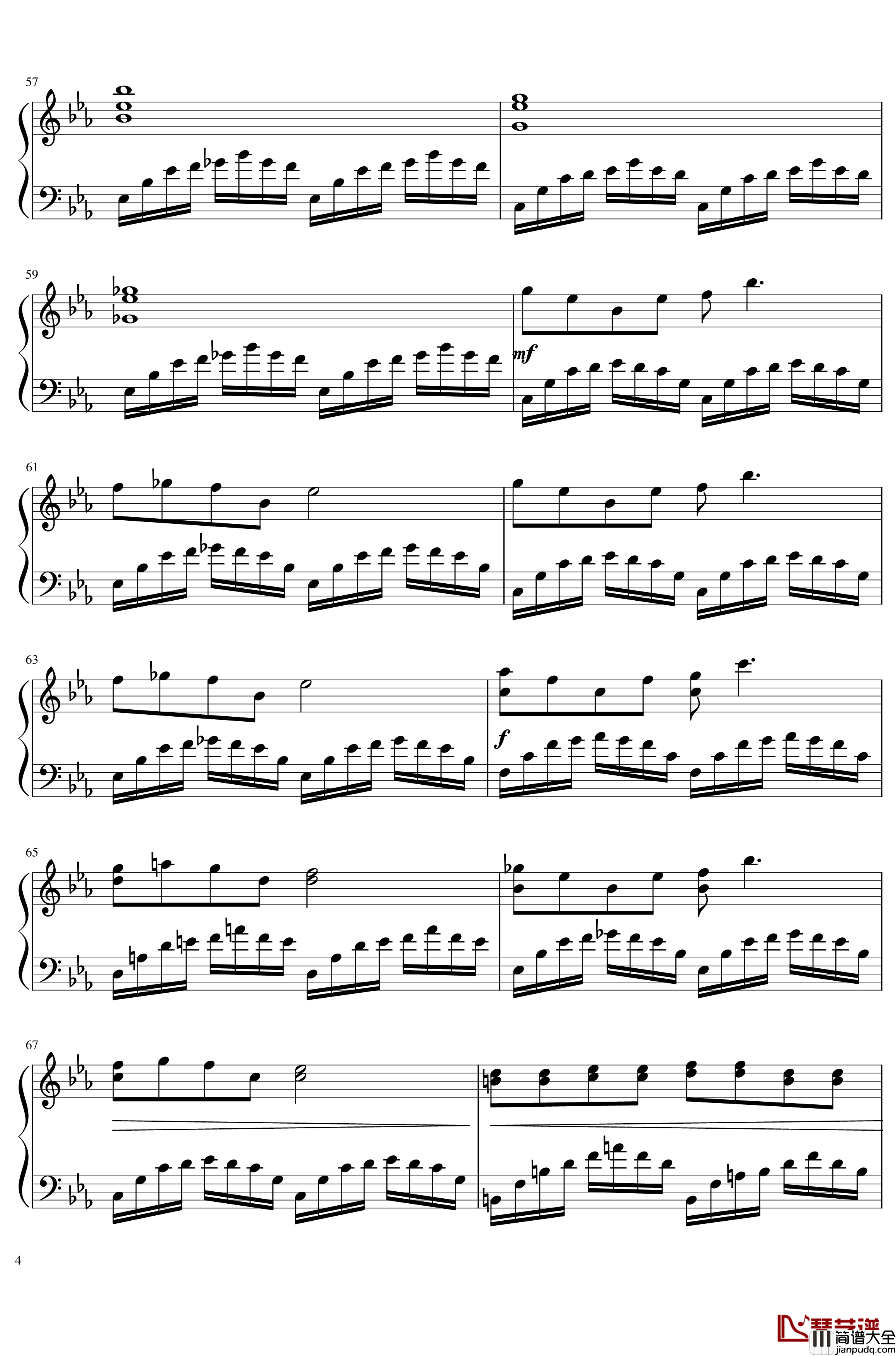 最后一秒的震撼_钢琴谱_用全家进门音乐写出来的曲子