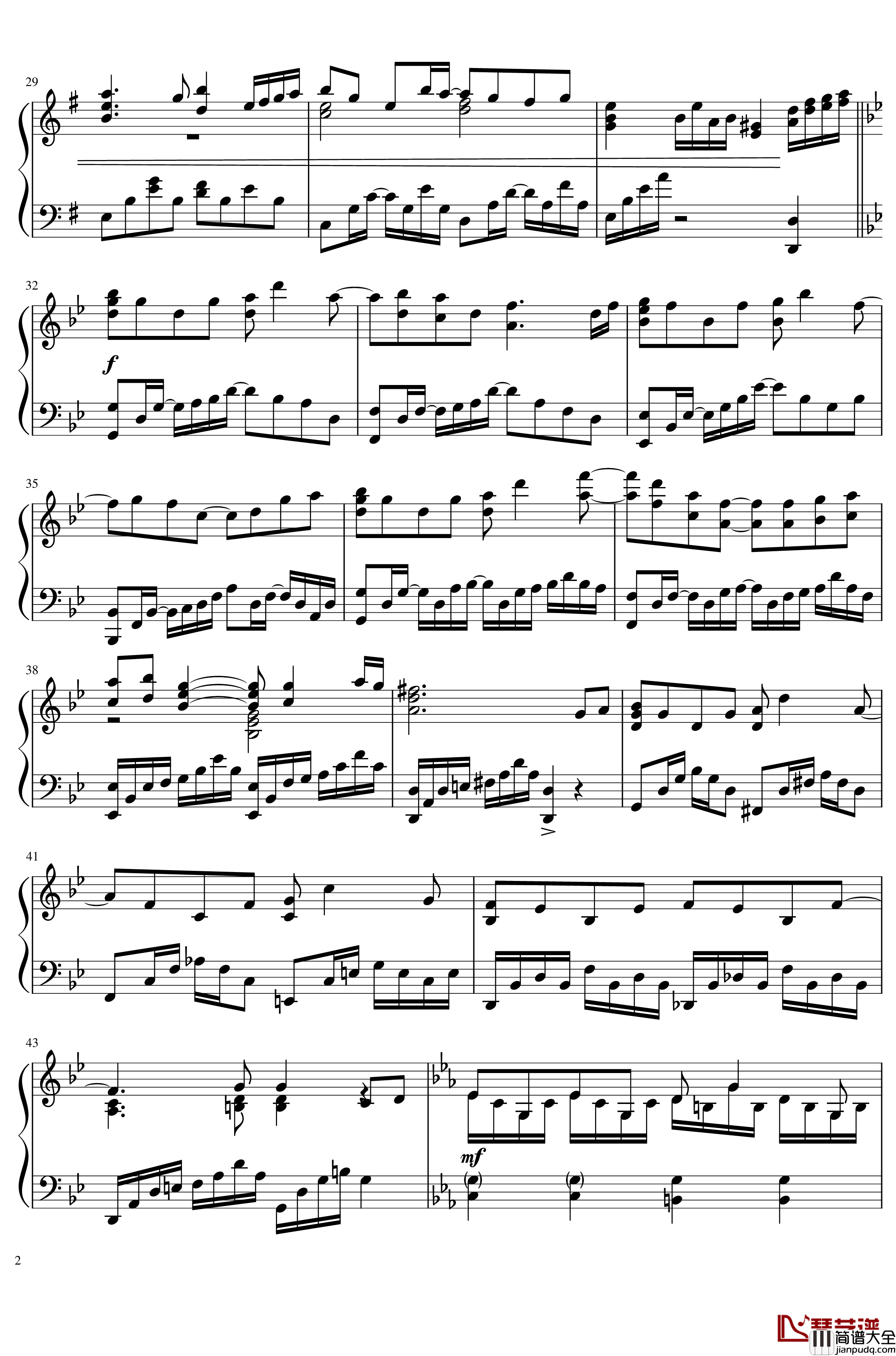 最后一秒的震撼_钢琴谱_用全家进门音乐写出来的曲子