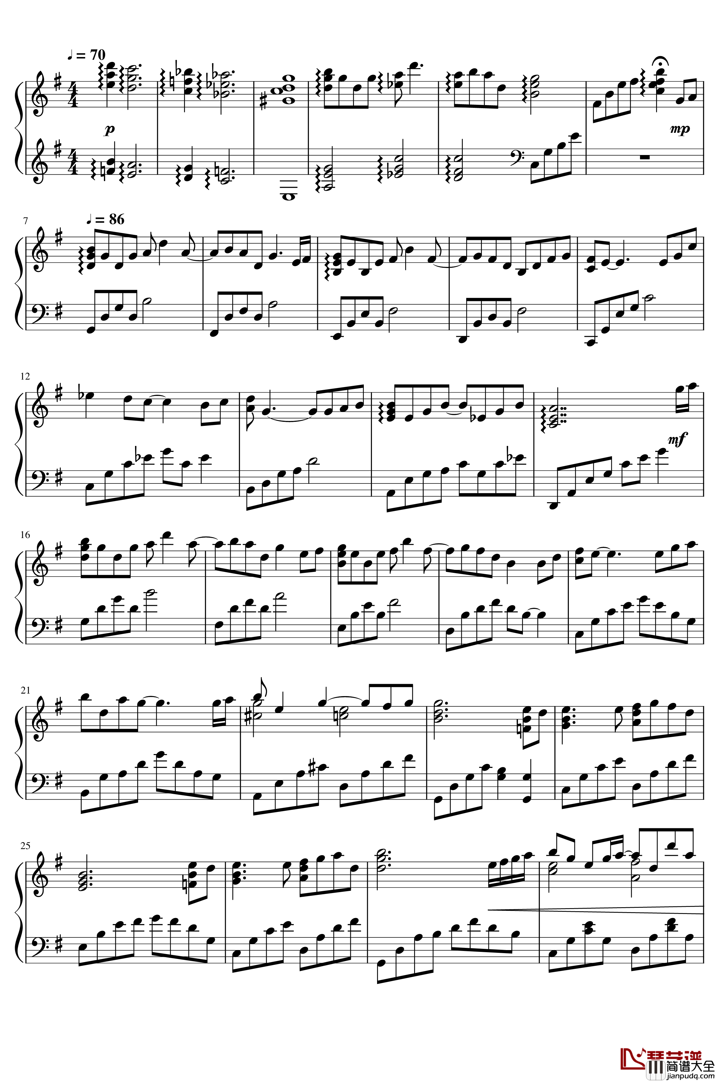 最后一秒的震撼_钢琴谱_用全家进门音乐写出来的曲子