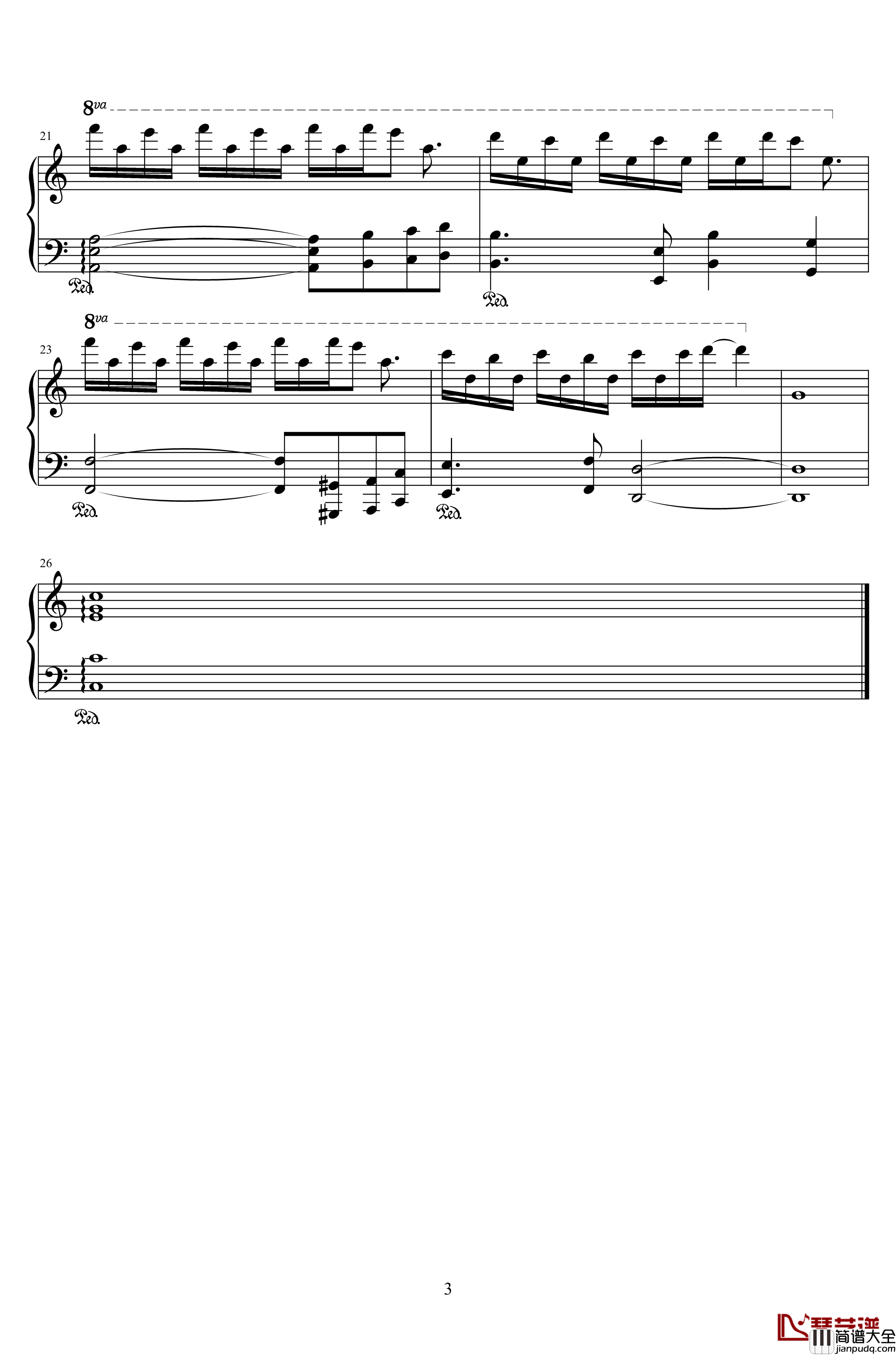 脚踏车钢琴谱_周杰伦__不能说的秘密_电影插曲