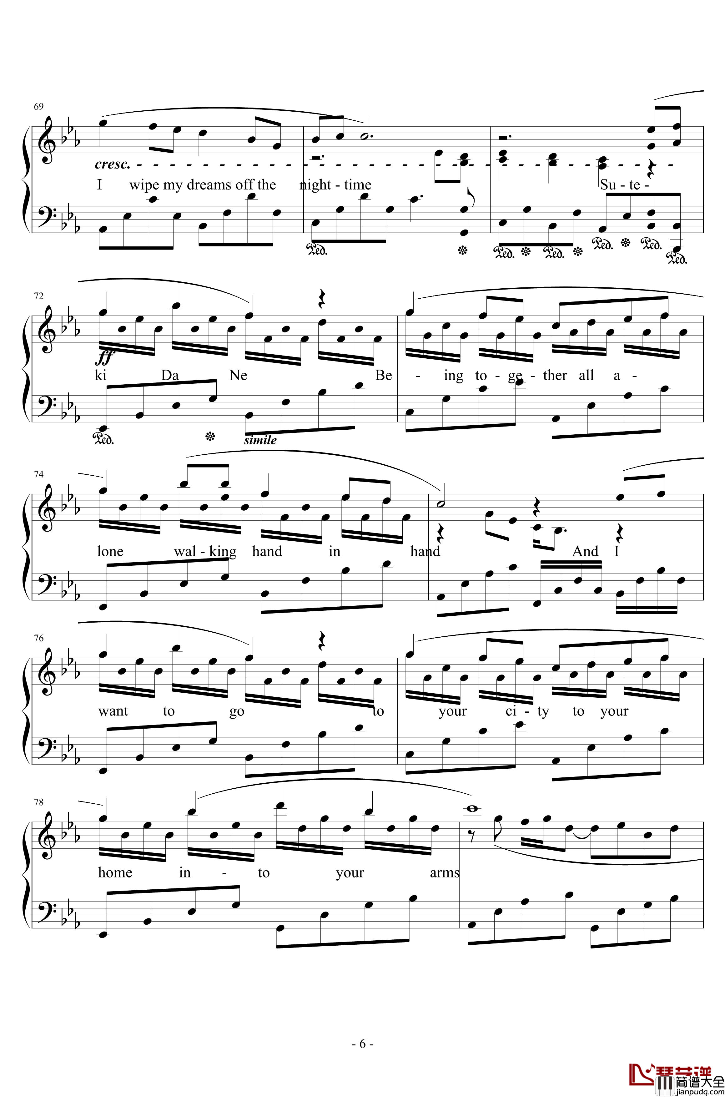 Suteki_Da_Ne钢琴谱_浜口史郎