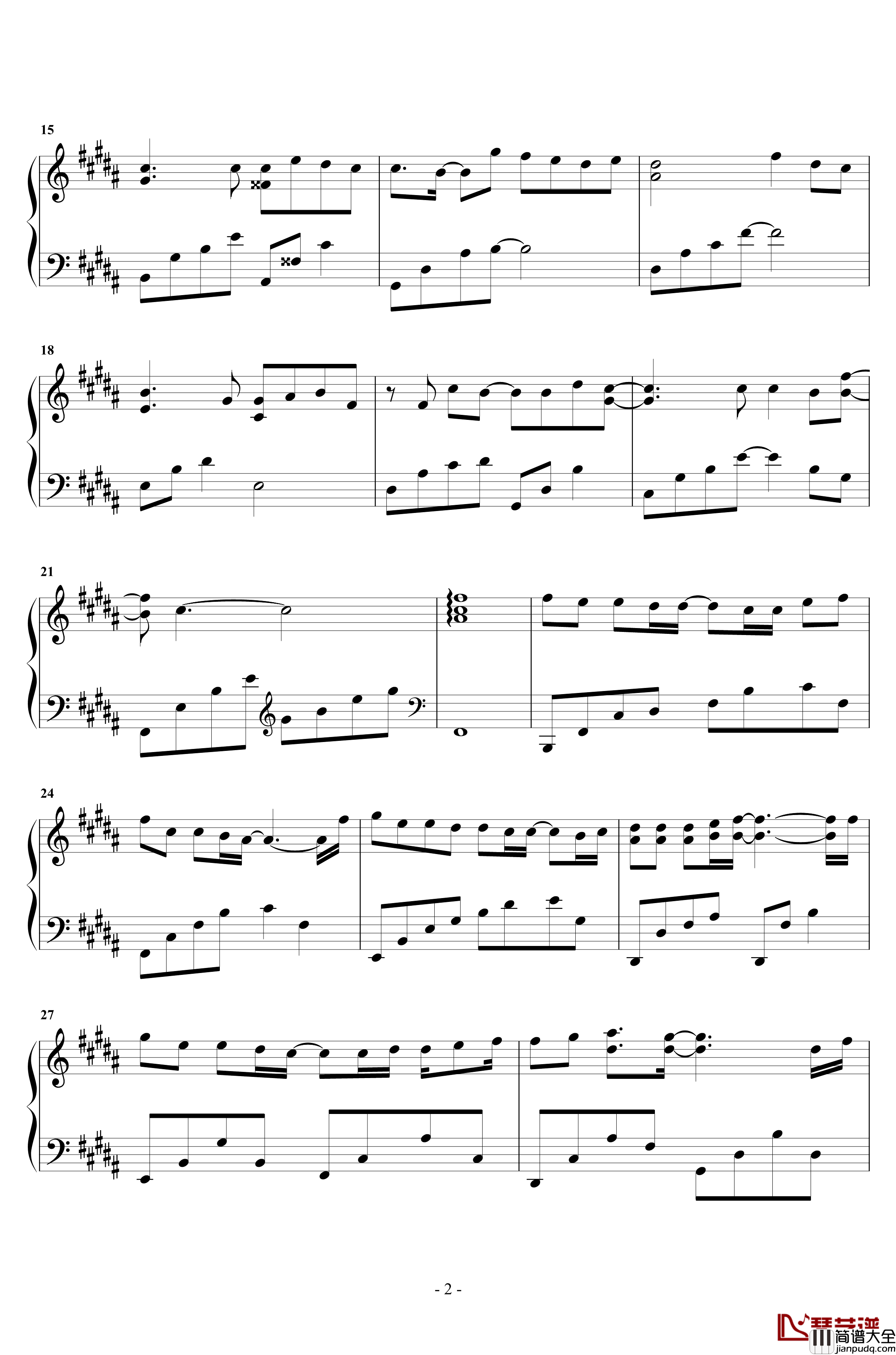 云烟成雨钢琴谱_华丽独奏_王心怡