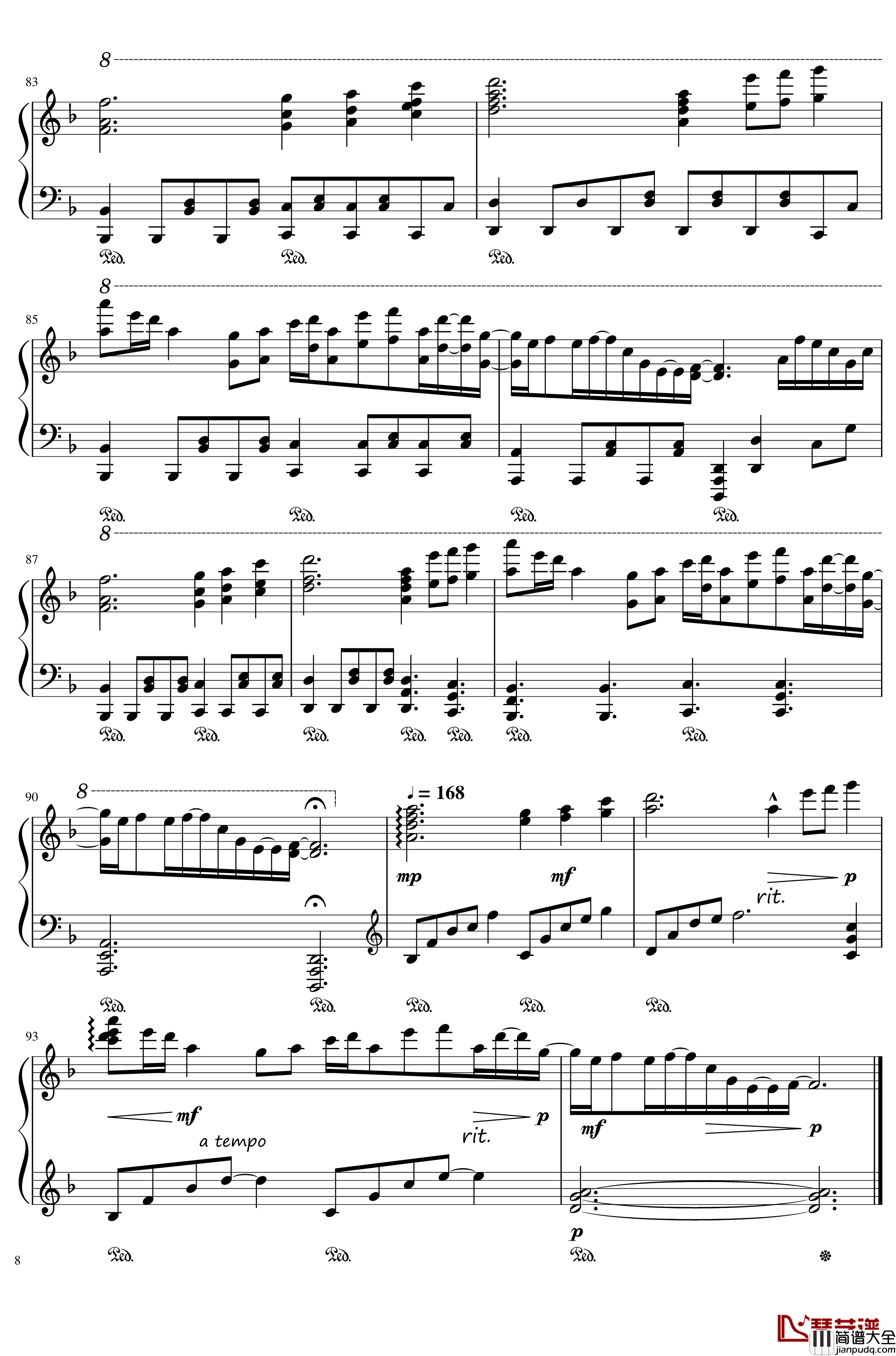 夜が降りてくる_钢琴谱_幻想游戏_东方project_触手猴～_Evening_Star