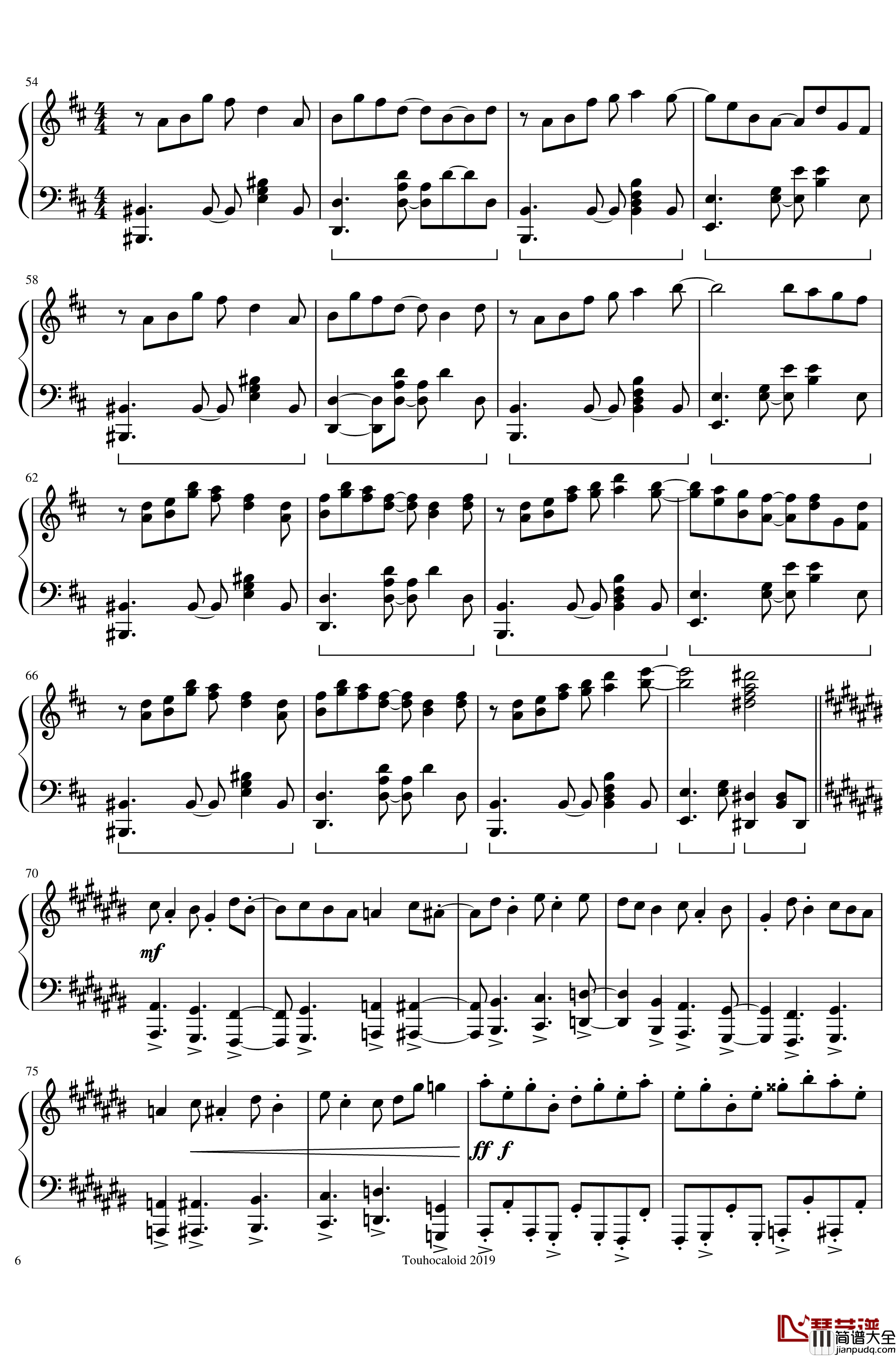 Seraphic_Chicken钢琴谱_东方鬼形兽_东方project