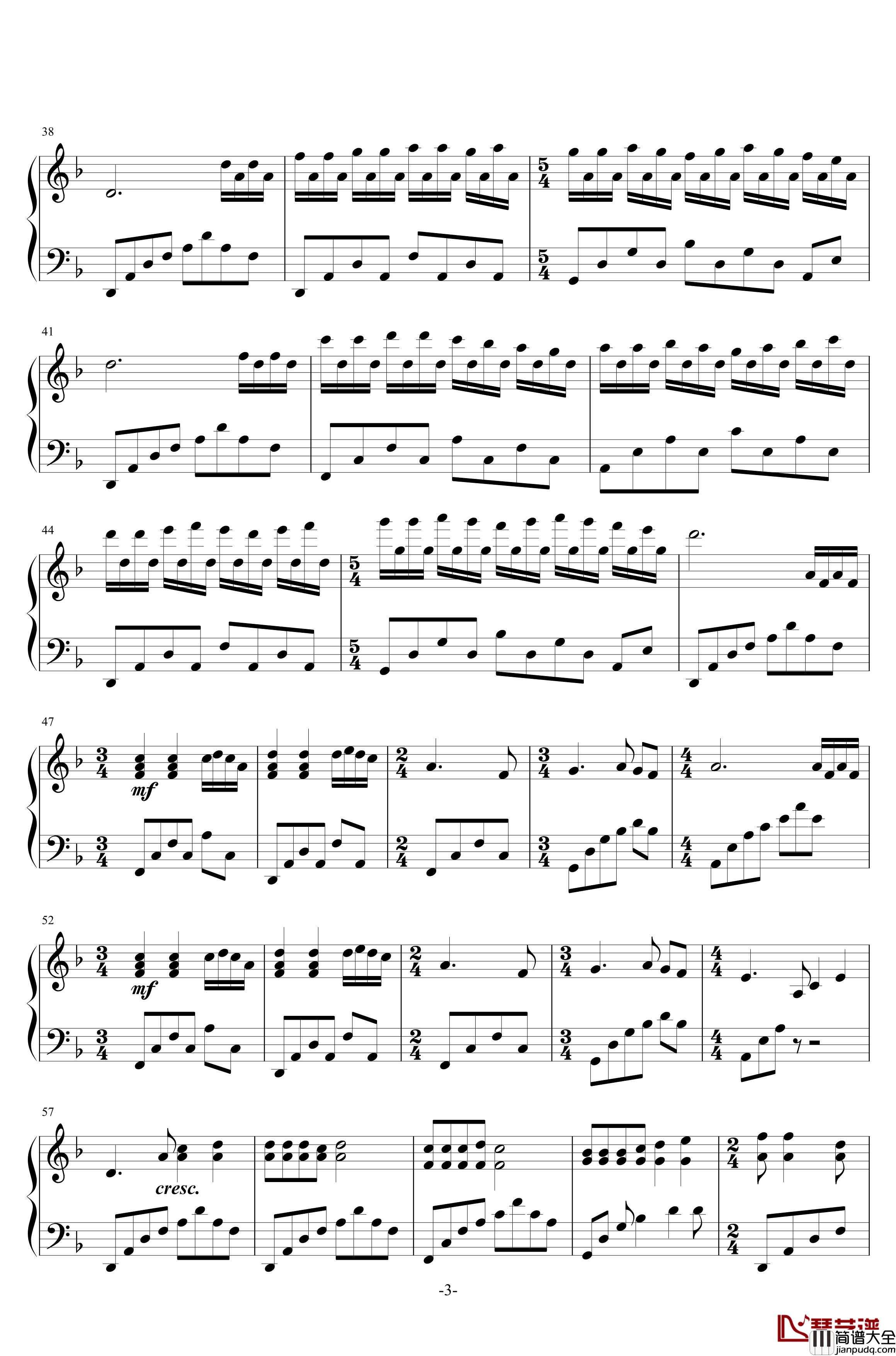 倾诉钢琴谱_张艺杰