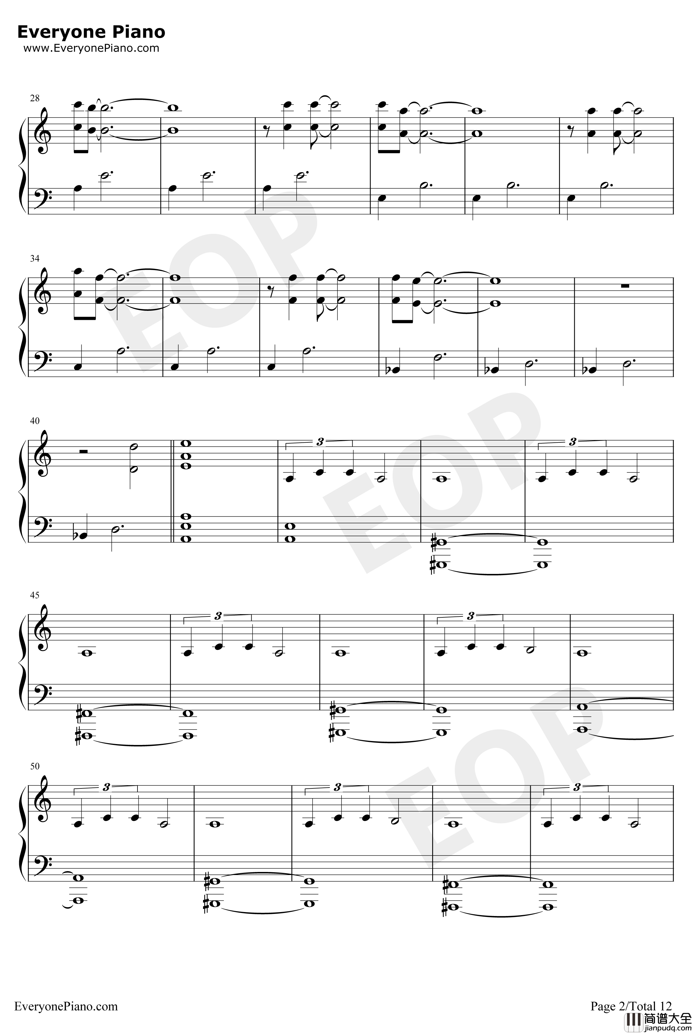 The_Night_King钢琴谱_RaminDjawadi_权力的游戏第八季OST