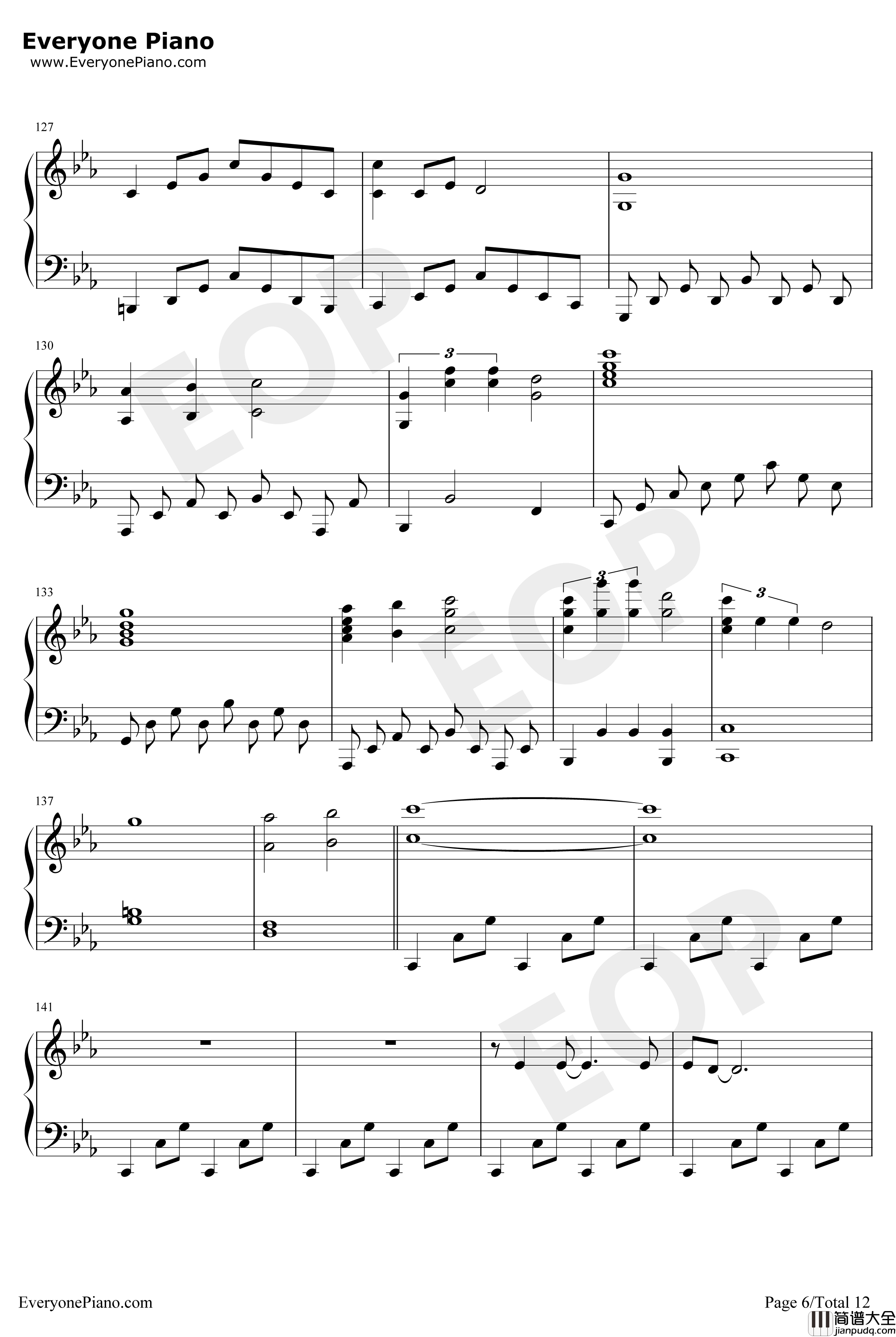 The_Night_King钢琴谱_RaminDjawadi_权力的游戏第八季OST