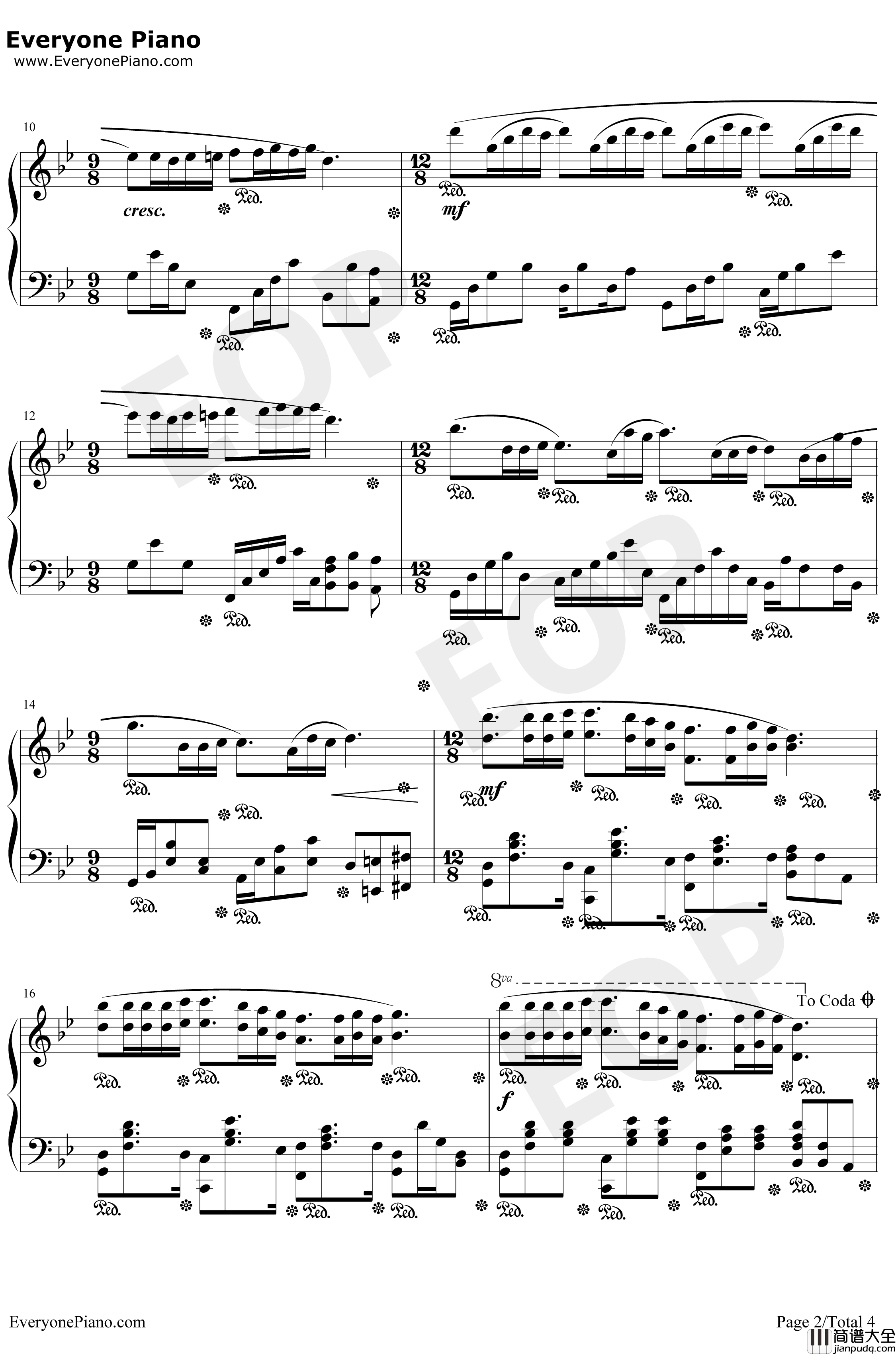 梦中的婚礼钢琴谱_理查德·克莱德曼_现代改编版带爵士风