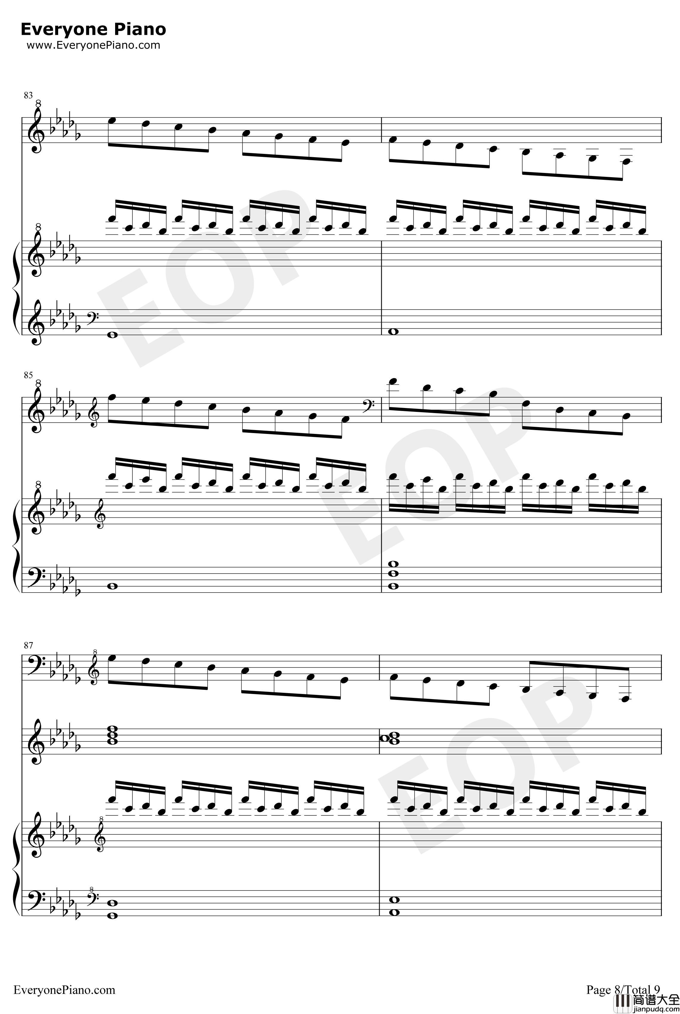 情书钢琴谱_DJOkawari_完美版