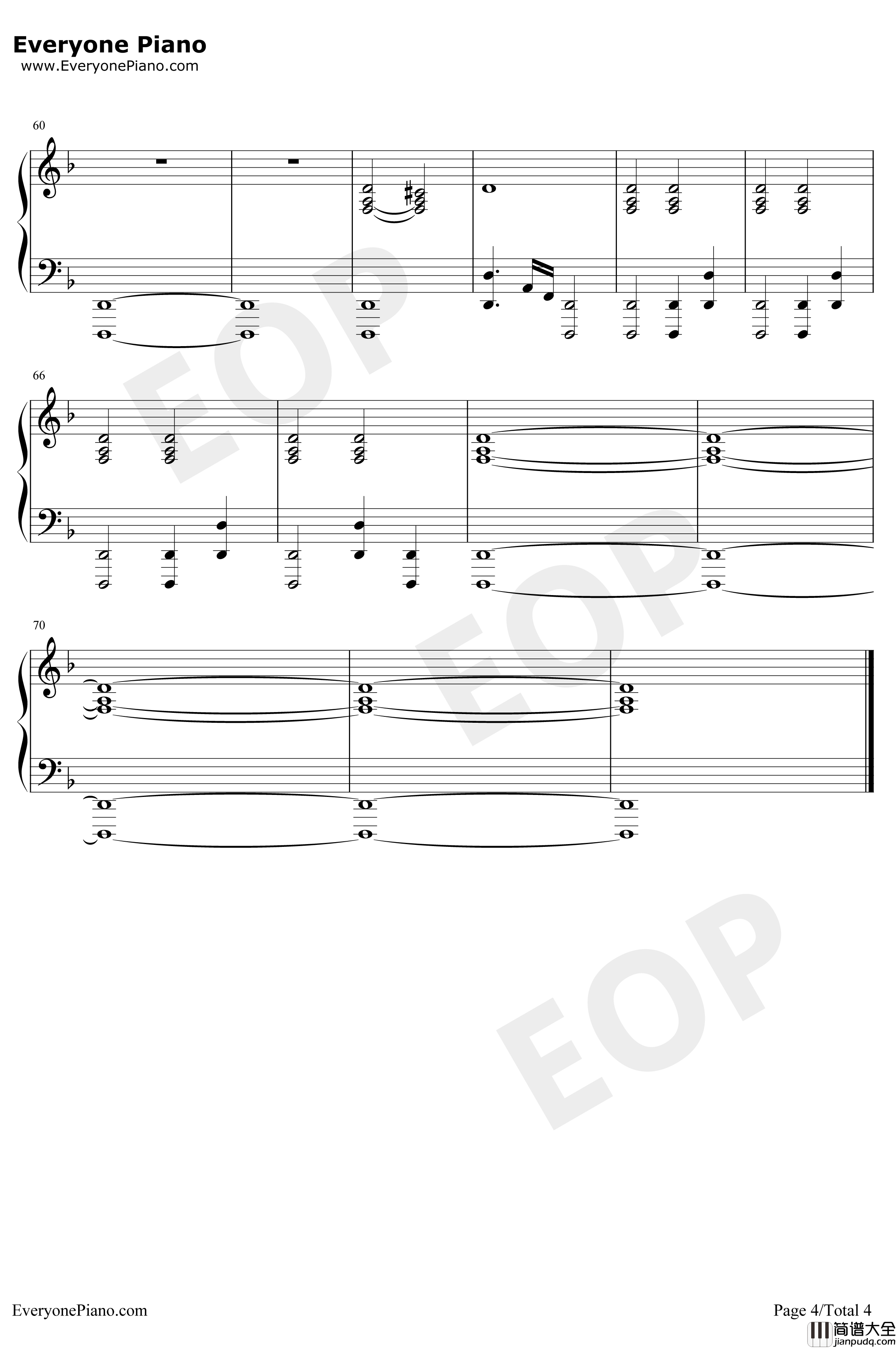 Days_Gone主题曲钢琴谱_NathanWhitehead_人生尽头