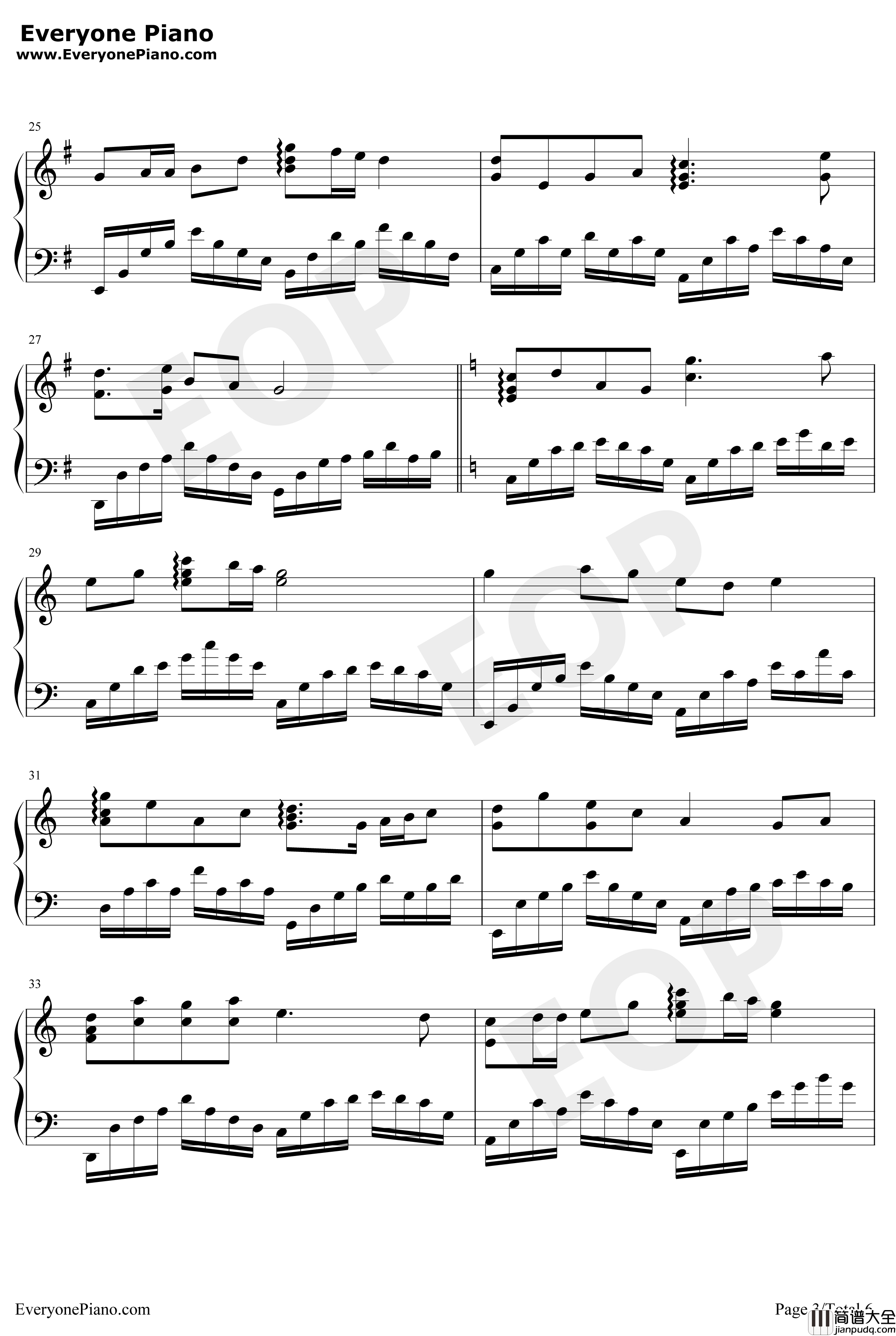 一条大河钢琴谱_刘炽_完美独奏版_我的祖国_上甘岭插曲