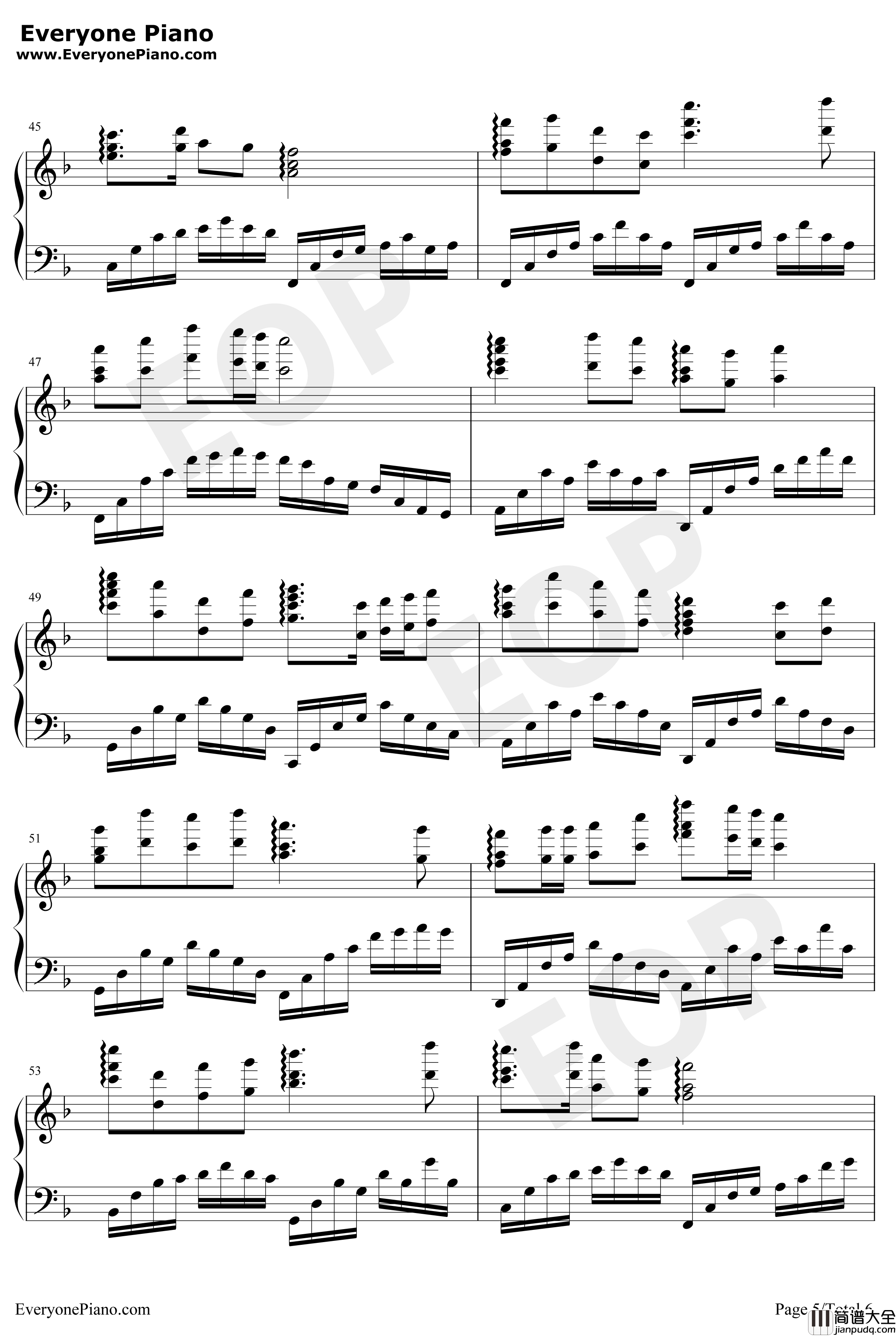 一条大河钢琴谱_刘炽_完美独奏版_我的祖国_上甘岭插曲