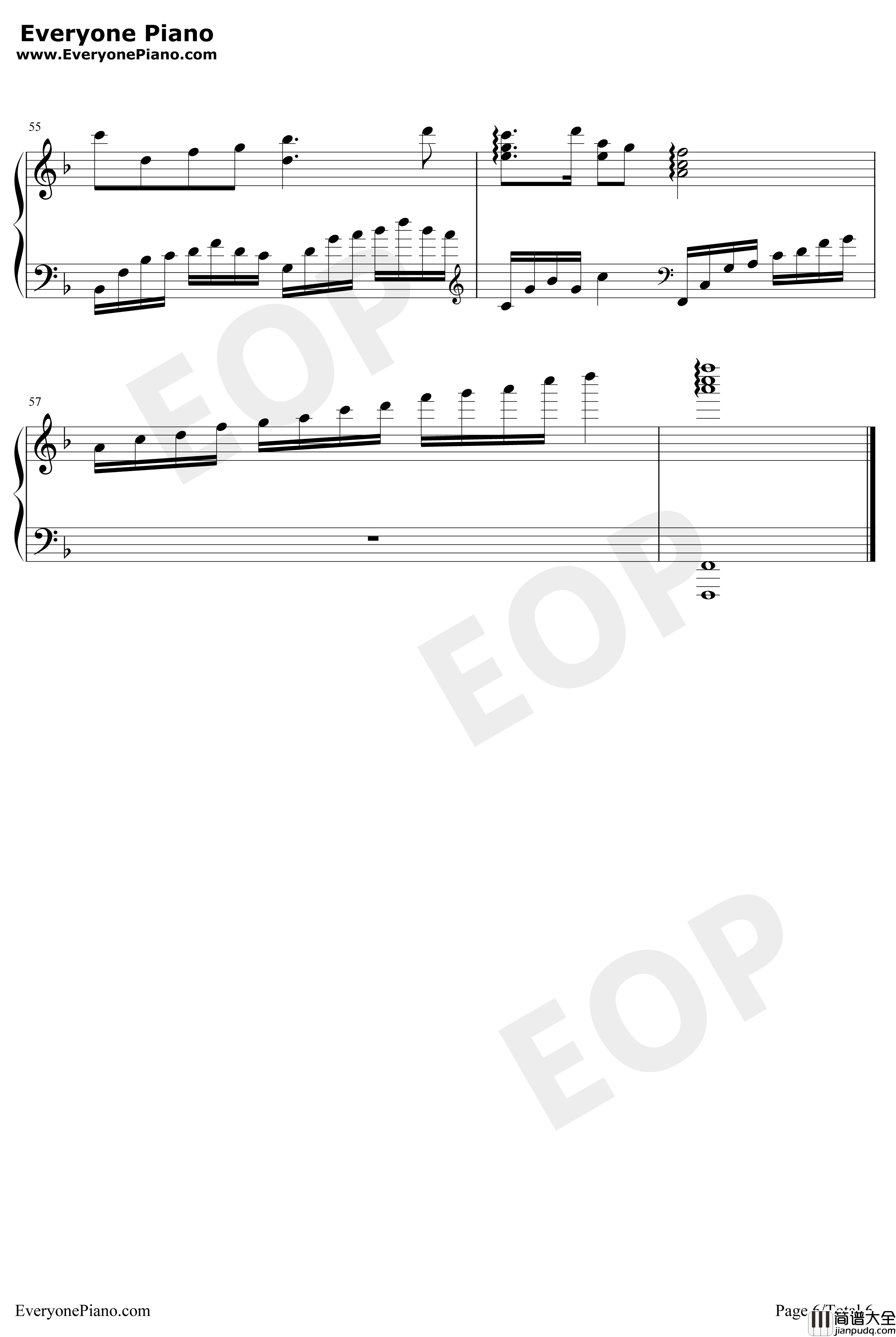 一条大河钢琴谱_刘炽_完美独奏版_我的祖国_上甘岭插曲