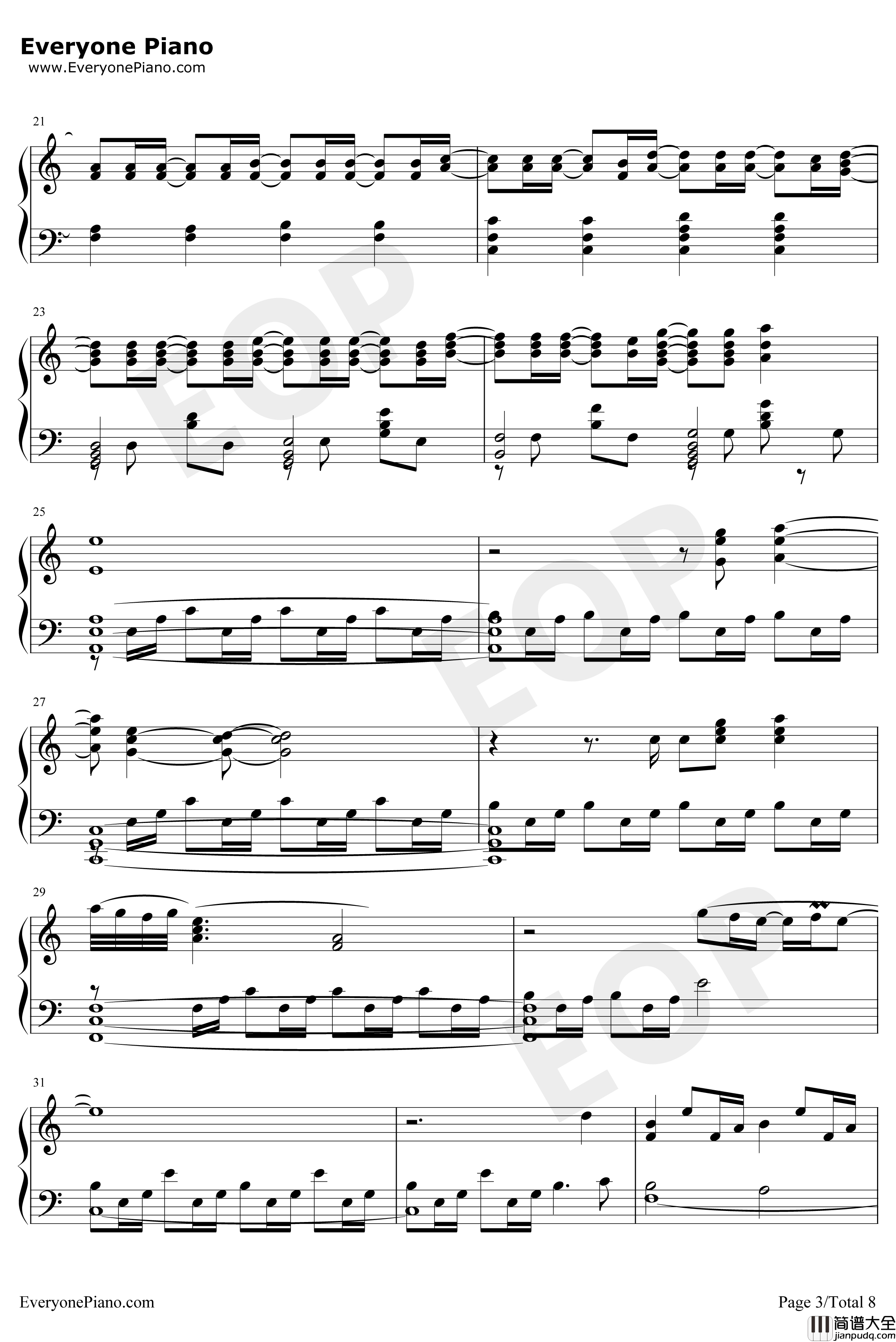 I_Love_You钢琴谱_BillieEilish