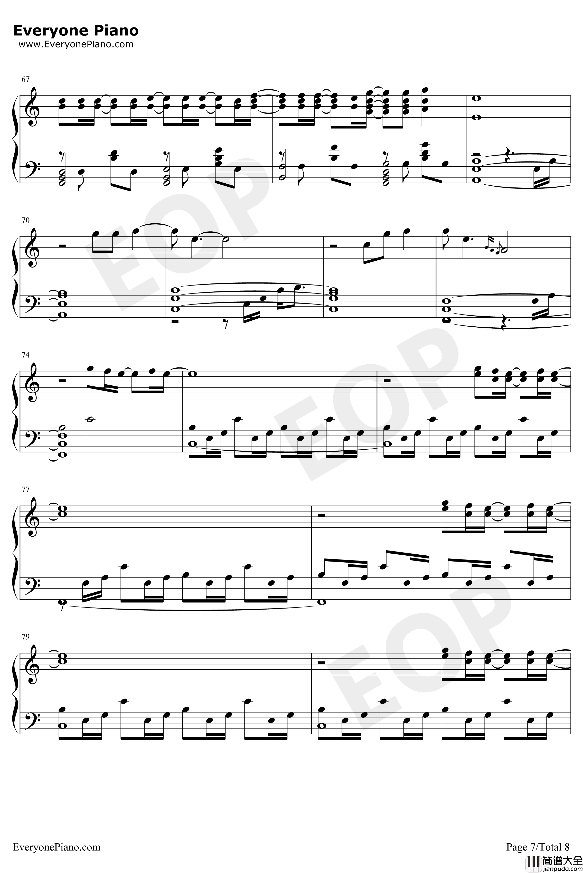 I_Love_You钢琴谱_BillieEilish