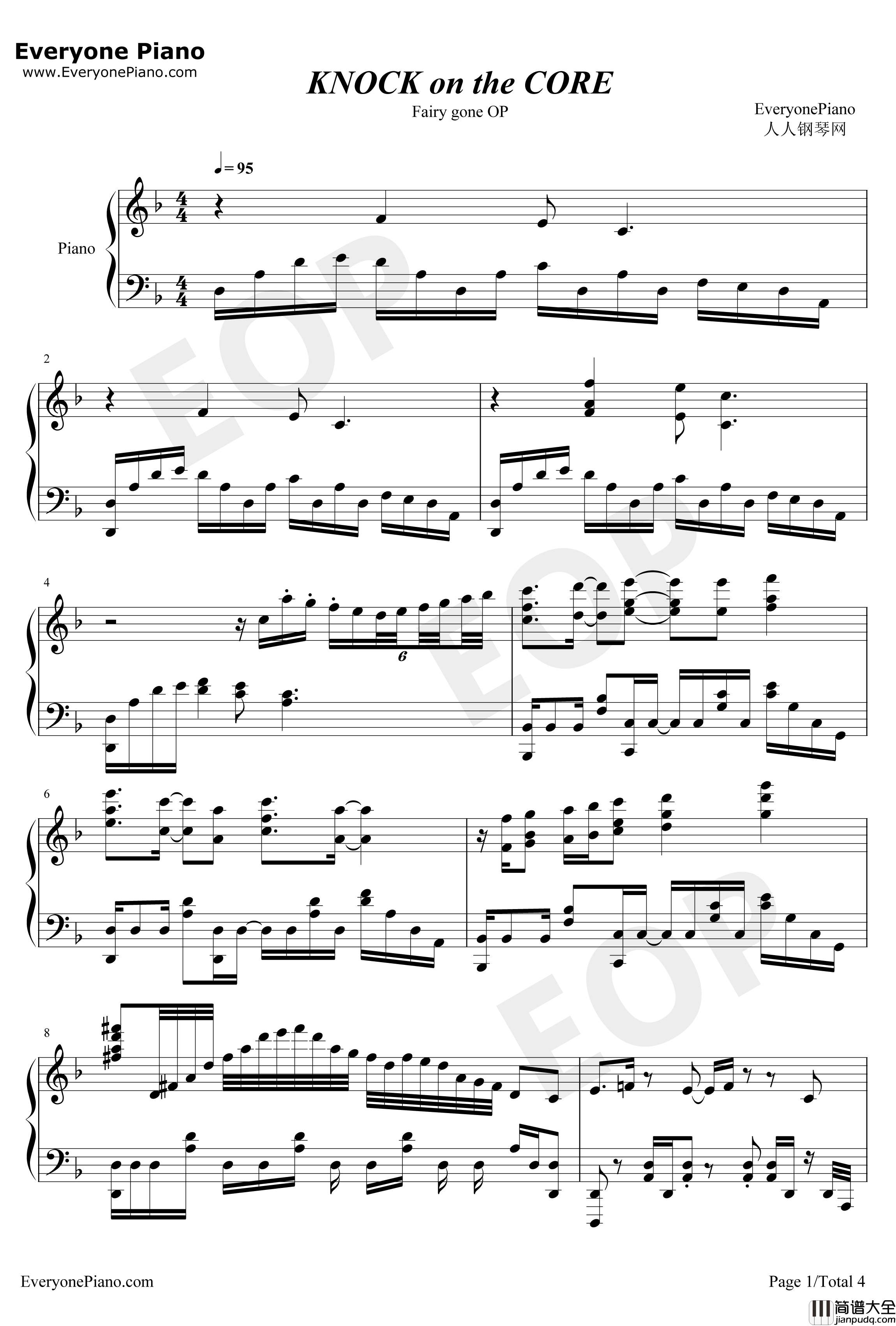 KNOCK_on_the_CORE钢琴谱_Know_Name_FairygoneOP