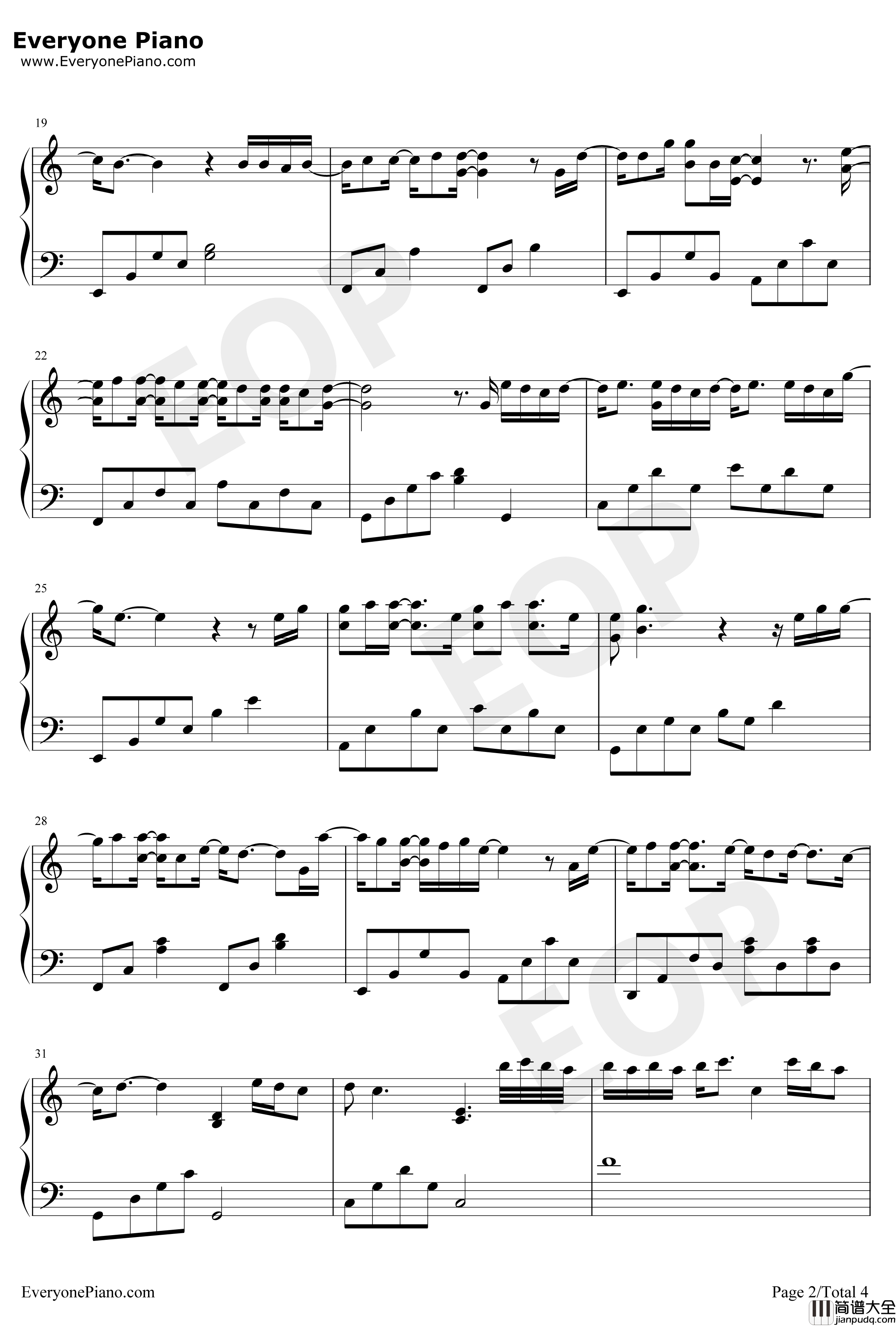 黑夜问白天钢琴谱_林俊杰