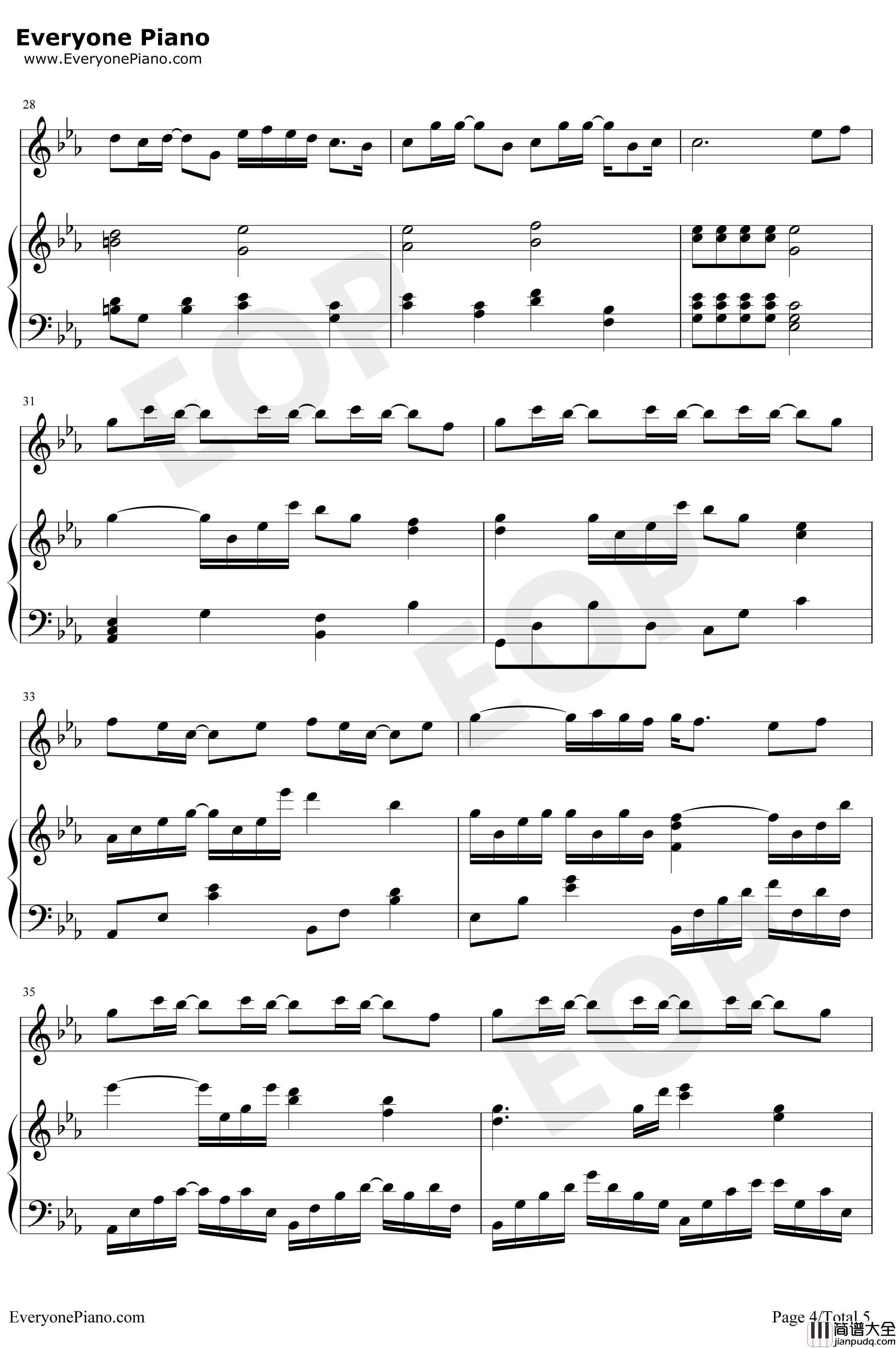 起风了钢琴谱_吴青峰_弹唱谱