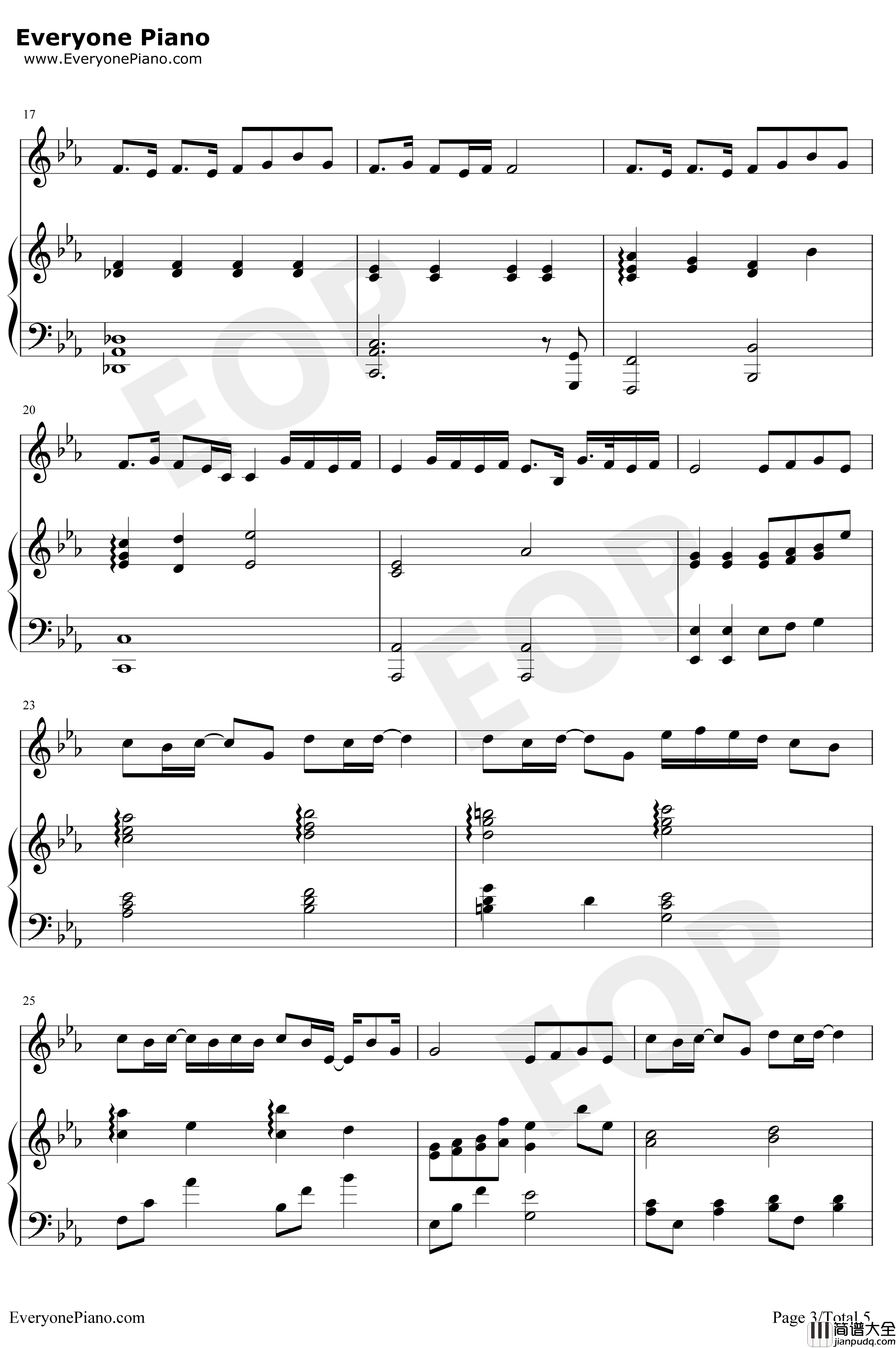 起风了钢琴谱_吴青峰_弹唱谱