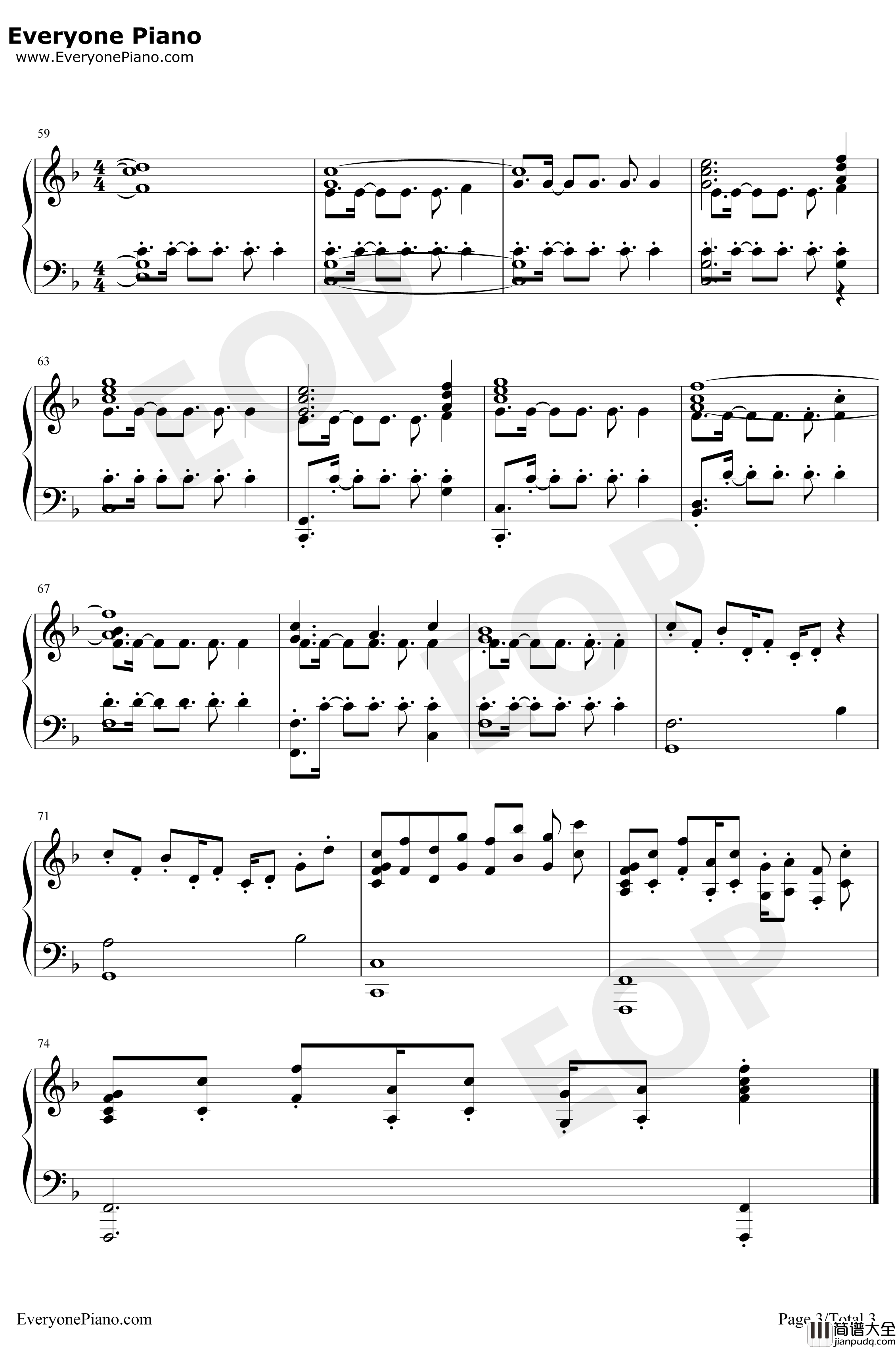 Together钢琴谱_HenryJackman_大侦探皮卡丘OST