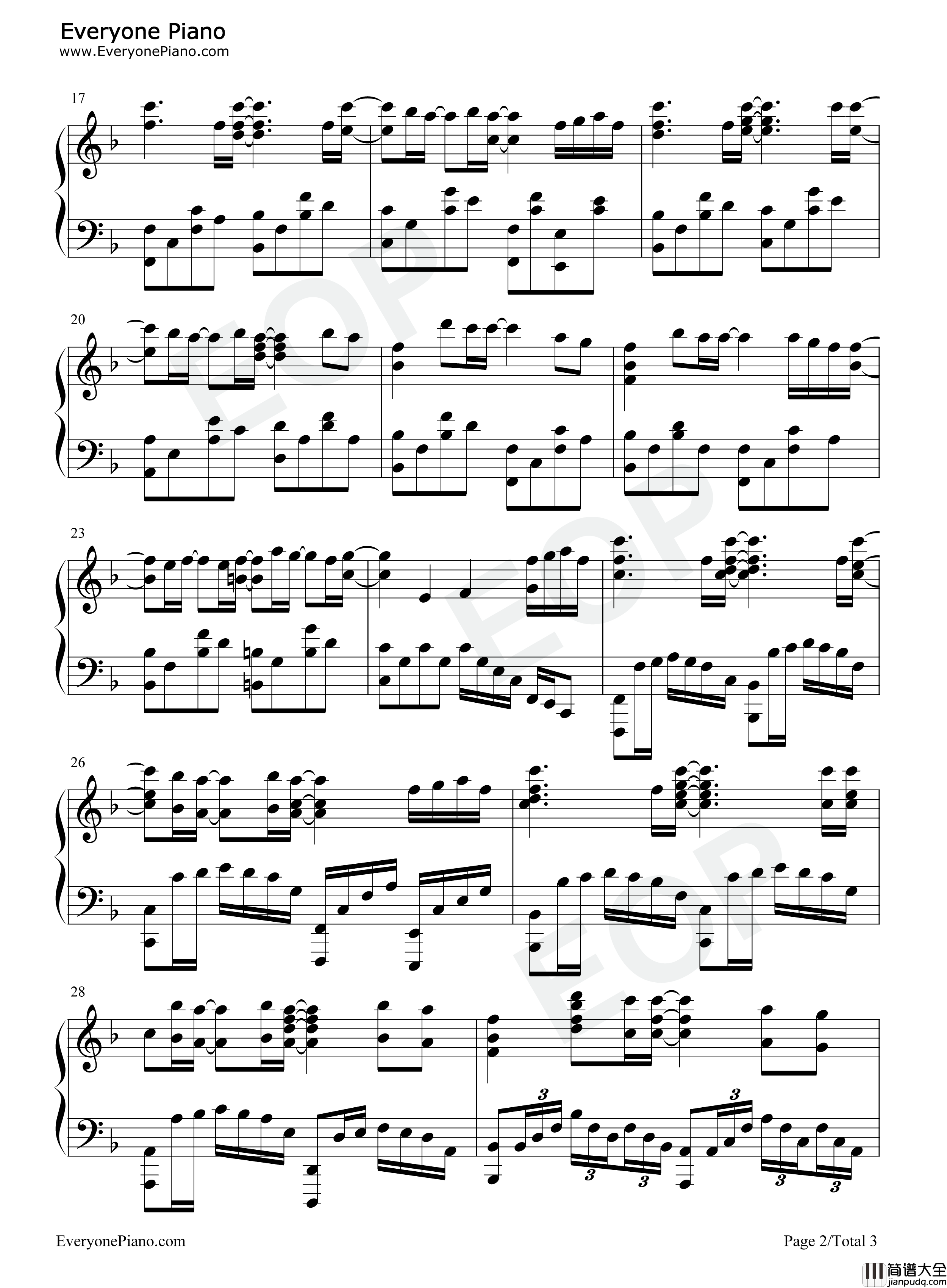 ETERNAL♭钢琴谱_安野希世乃