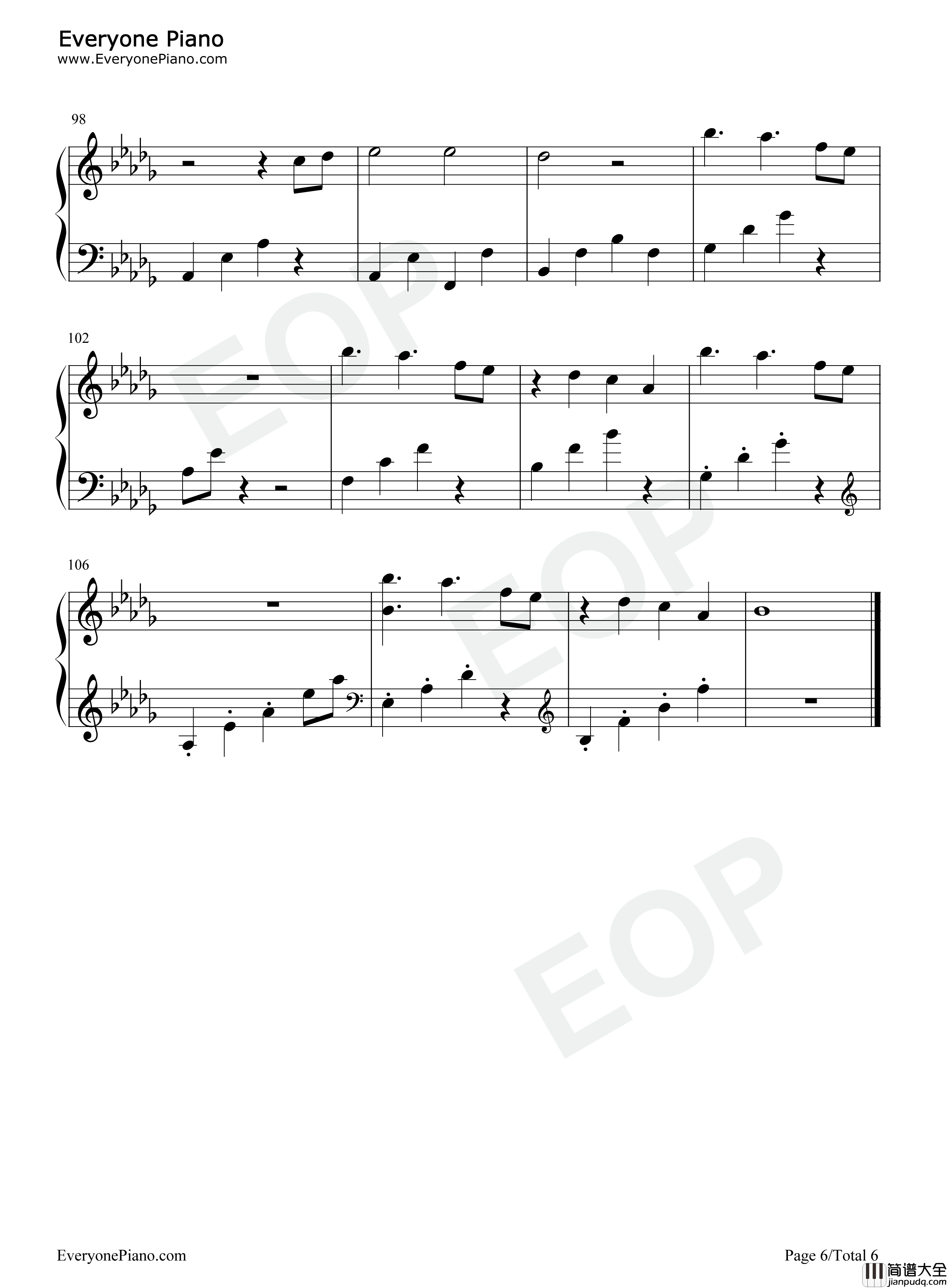 遗失的心跳钢琴谱_萧亚轩