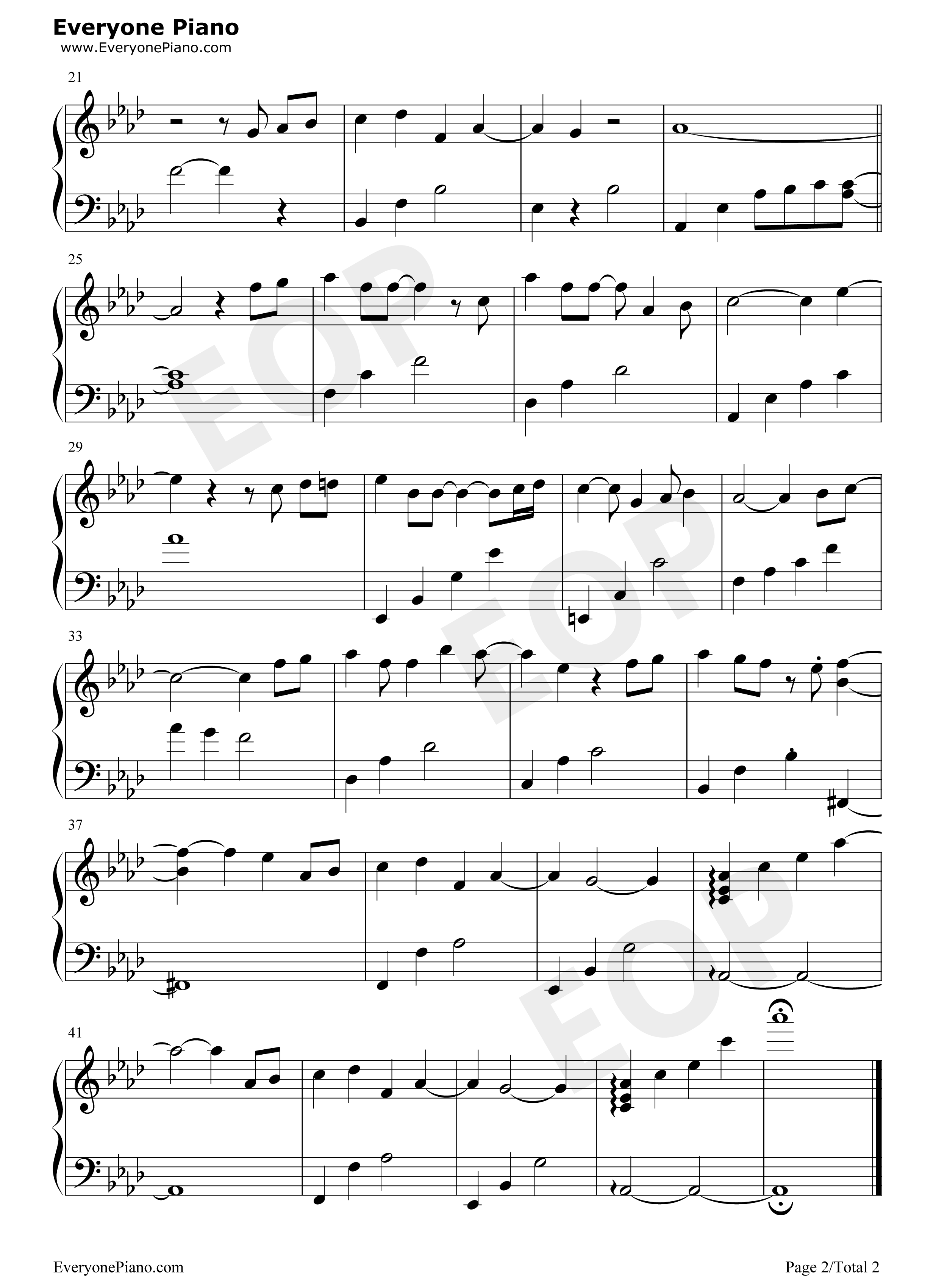 忧伤的步美钢琴谱_大野克夫